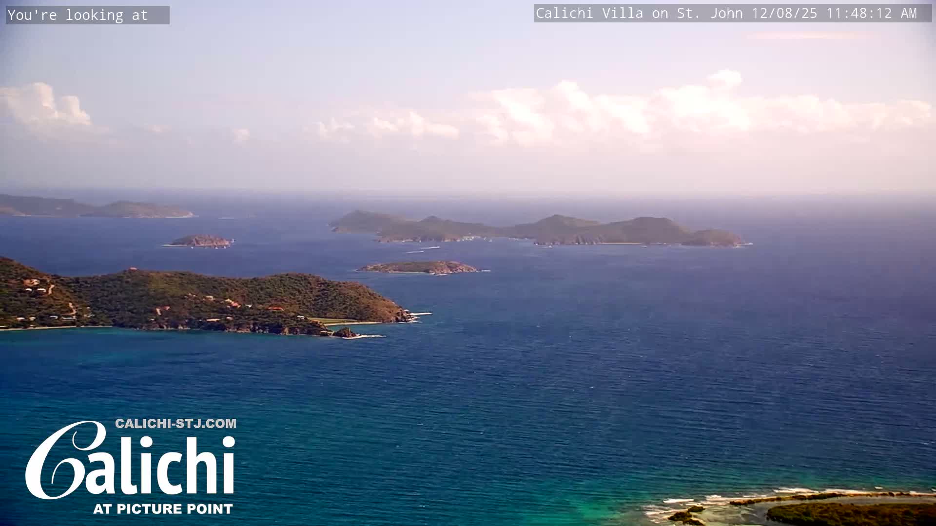 Coral Bay  St. John  & British Virgin Islands View from Calichi Picture Point Live Cam - Coral Bay, St. John,United States Virgin Islands, USA