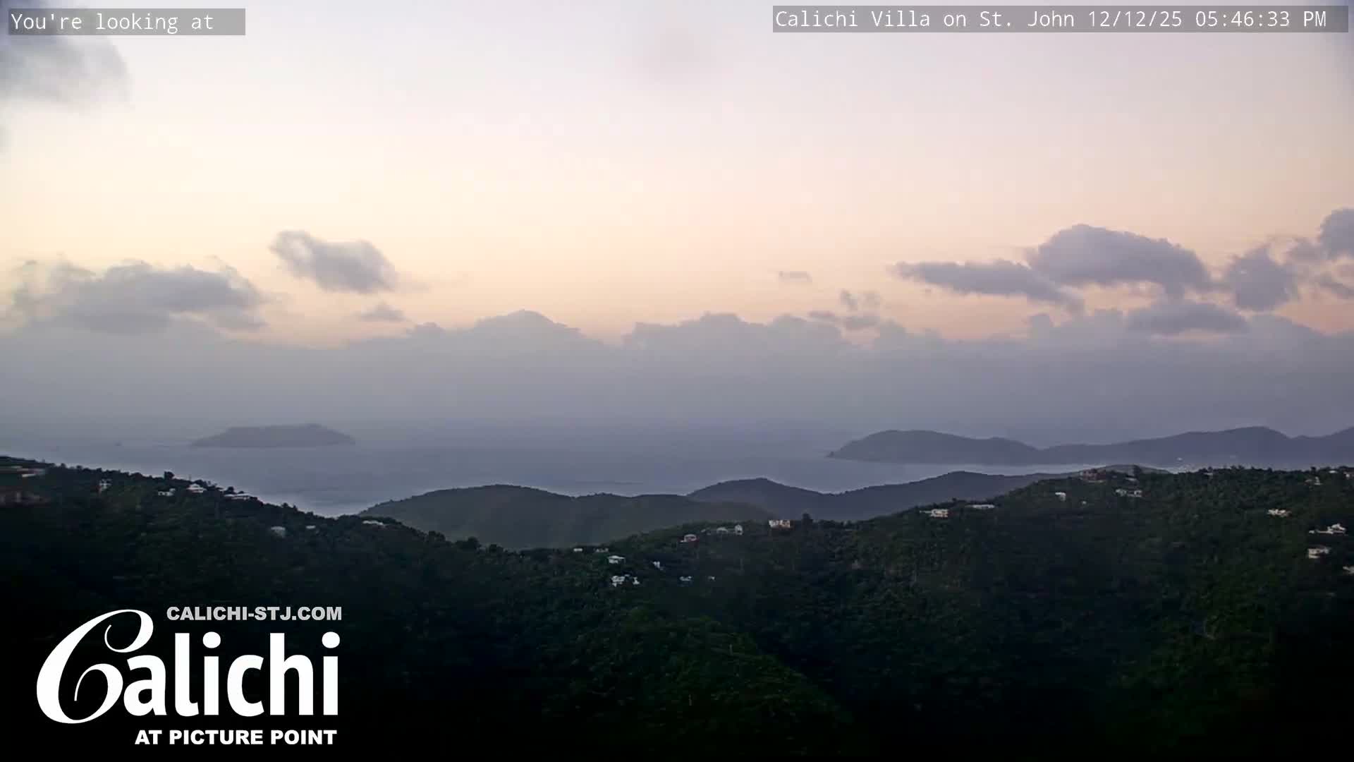 Coral Bay  St. John  & British Virgin Islands View from Calichi Picture Point Live Cam - Coral Bay, St. John,United States Virgin Islands, USA