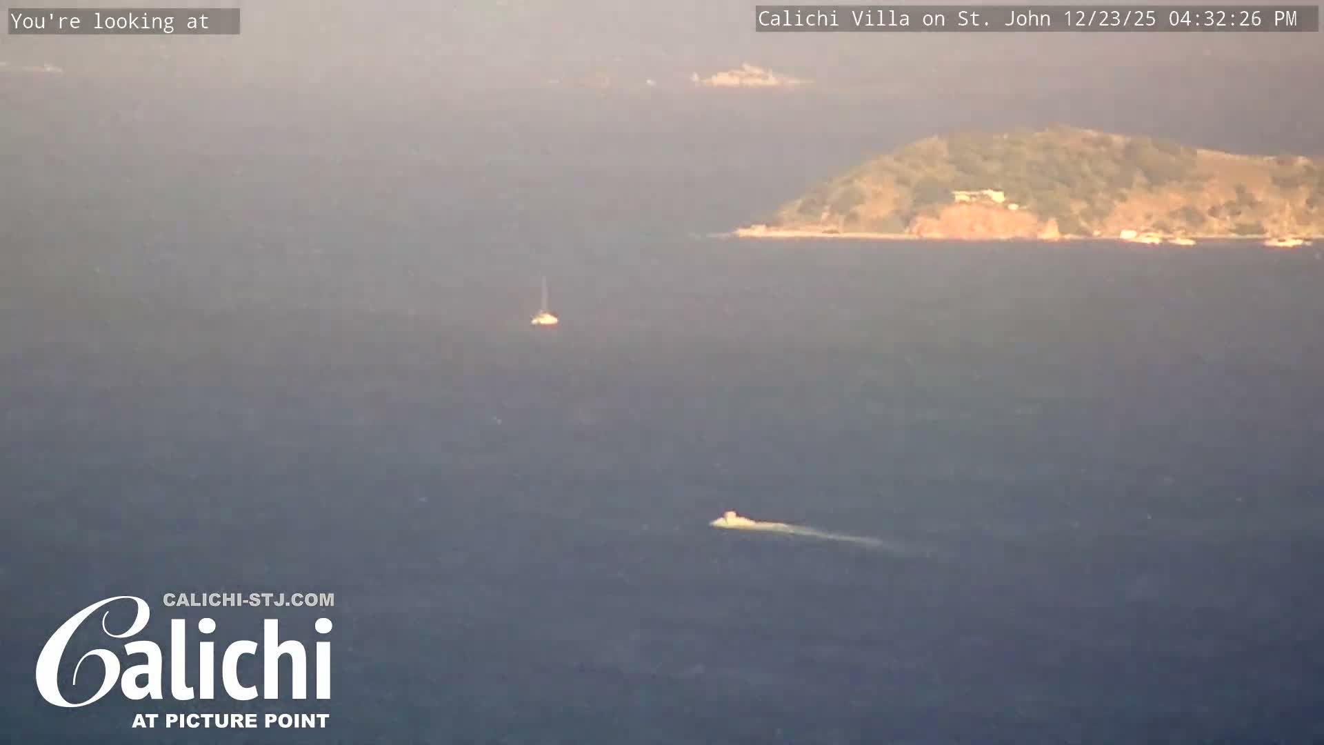 Coral Bay  St. John  & British Virgin Islands View from Calichi Picture Point Live Cam - Coral Bay, St. John,United States Virgin Islands, USA