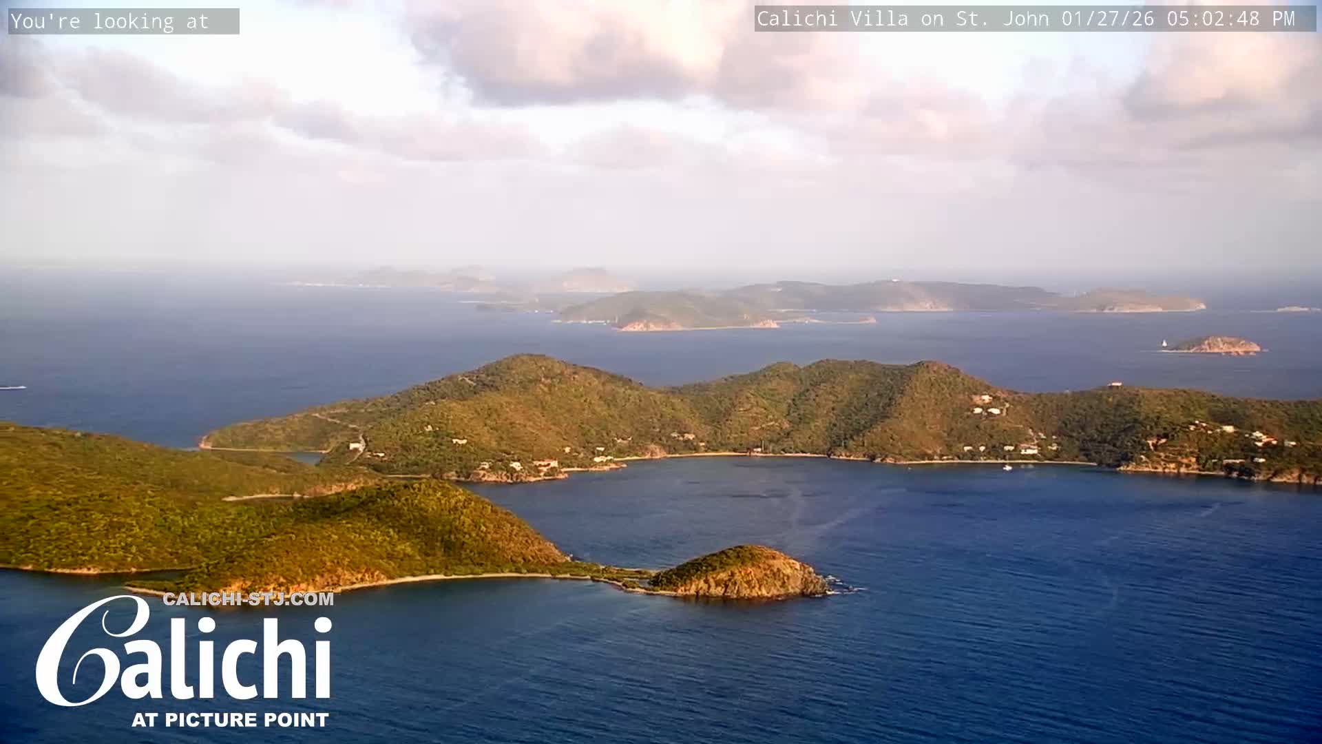 Coral Bay  St. John  & British Virgin Islands View from Calichi Picture Point Live Cam - Coral Bay, St. John,United States Virgin Islands, USA