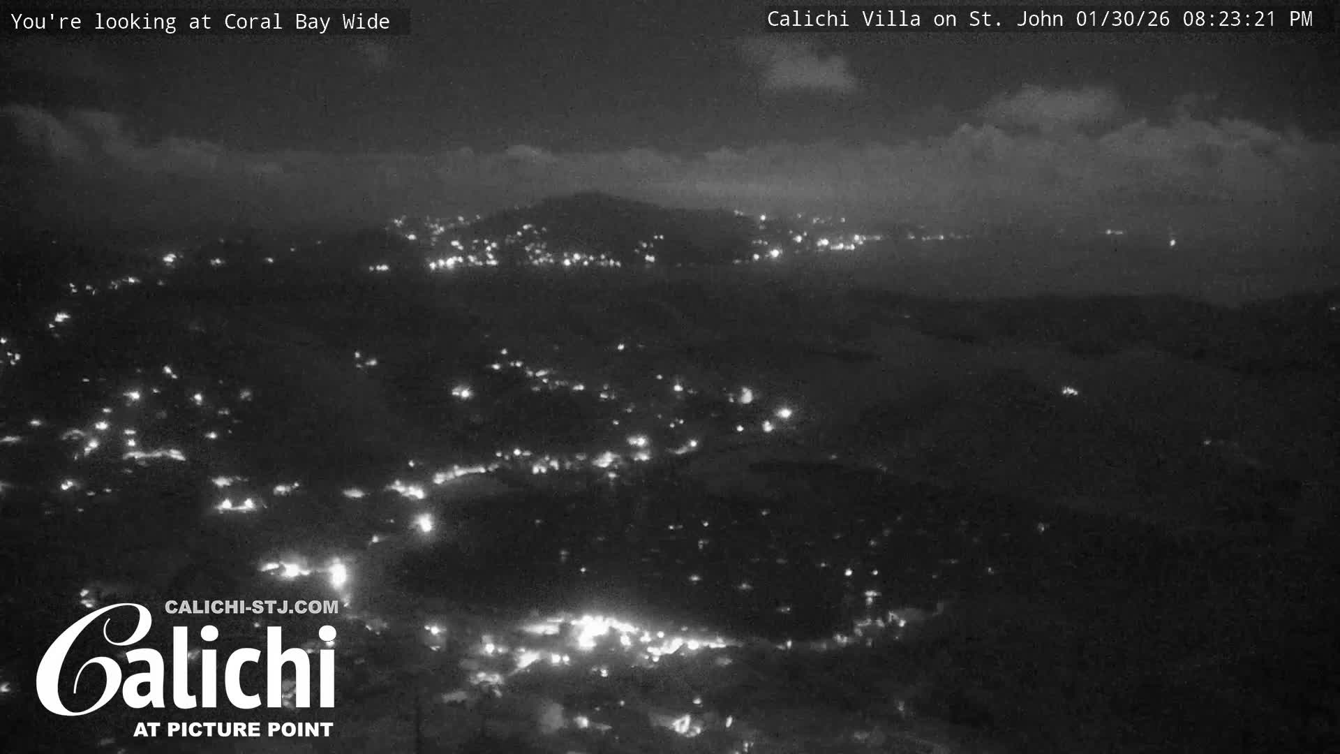 Coral Bay  St. John  & British Virgin Islands View from Calichi Picture Point Live Cam - Coral Bay, St. John,United States Virgin Islands, USA