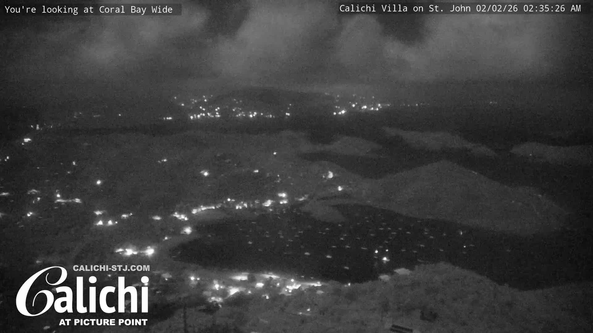 Coral Bay  St. John  & British Virgin Islands View from Calichi Picture Point Live Cam - Coral Bay, St. John,United States Virgin Islands, USA