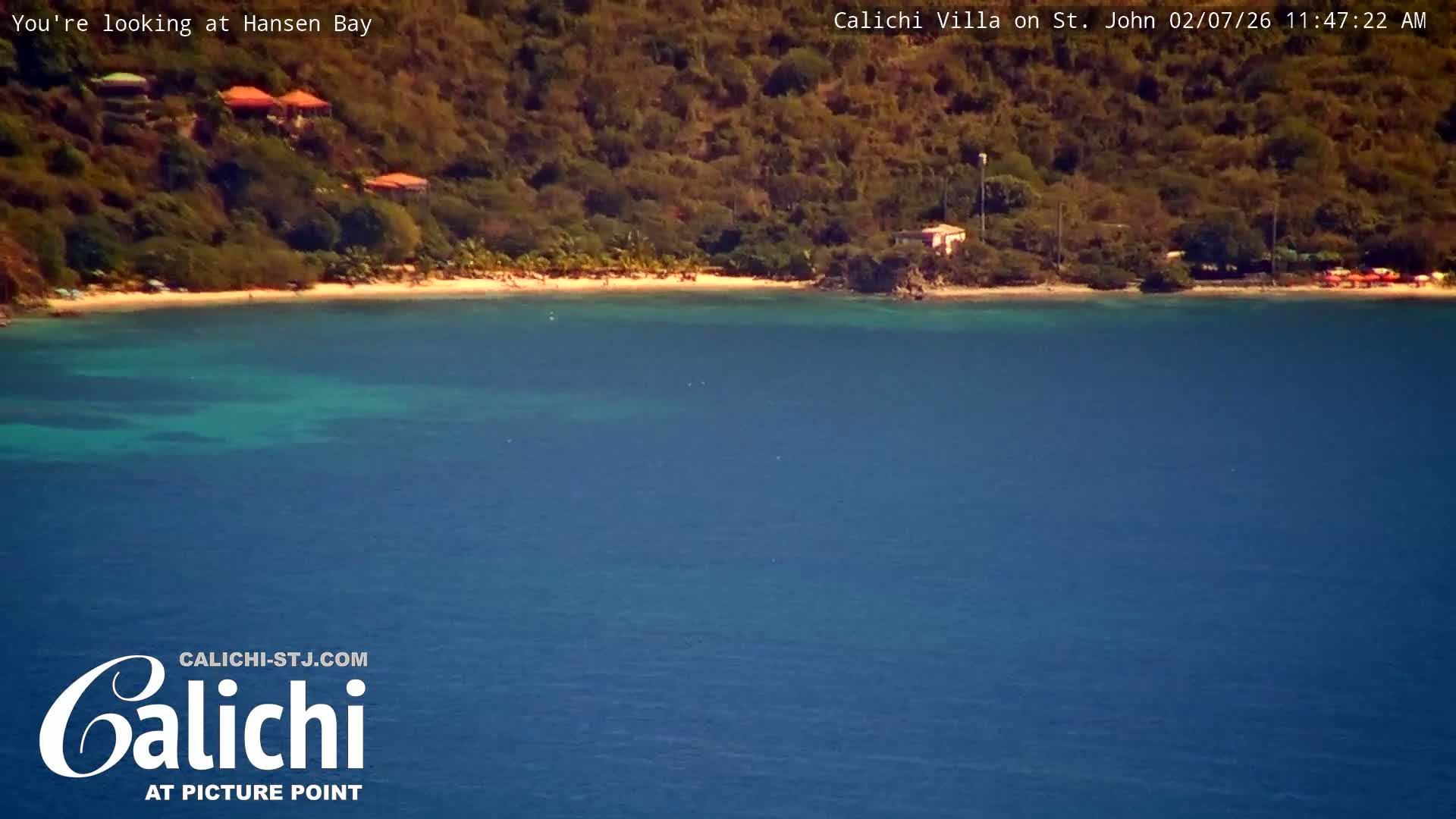 Coral Bay  St. John  & British Virgin Islands View from Calichi Picture Point Live Cam - Coral Bay, St. John,United States Virgin Islands, USA