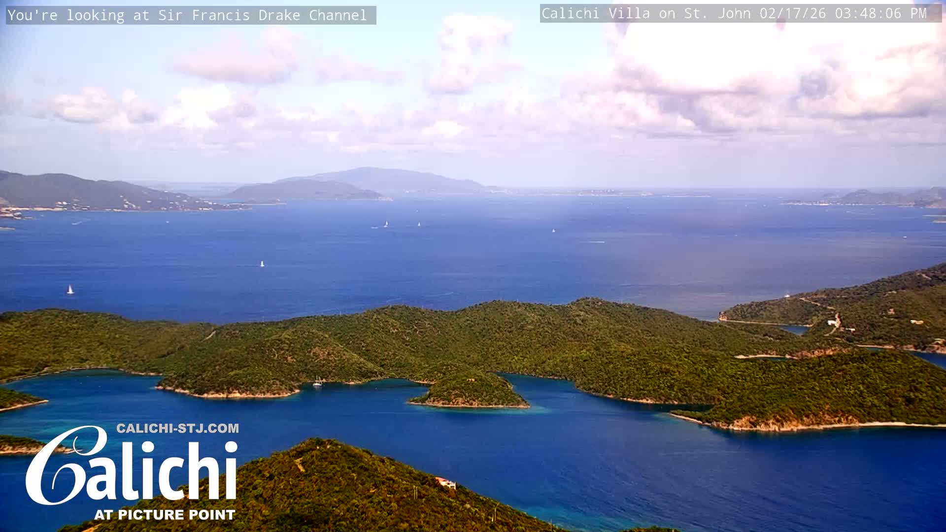 Coral Bay  St. John  & British Virgin Islands View from Calichi Picture Point Live Cam - Coral Bay, St. John,United States Virgin Islands, USA