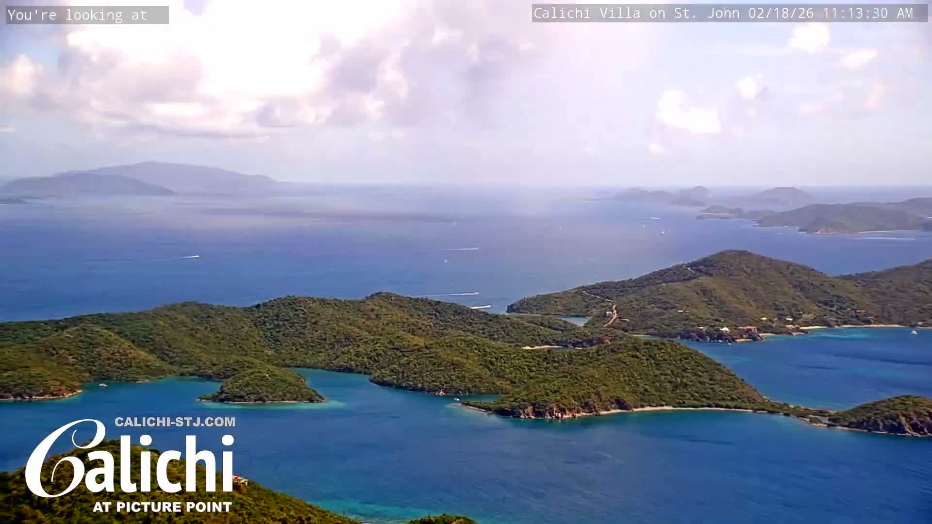 Coral Bay  St. John  & British Virgin Islands View from Calichi Picture Point Live Cam - Coral Bay, St. John,United States Virgin Islands, USA