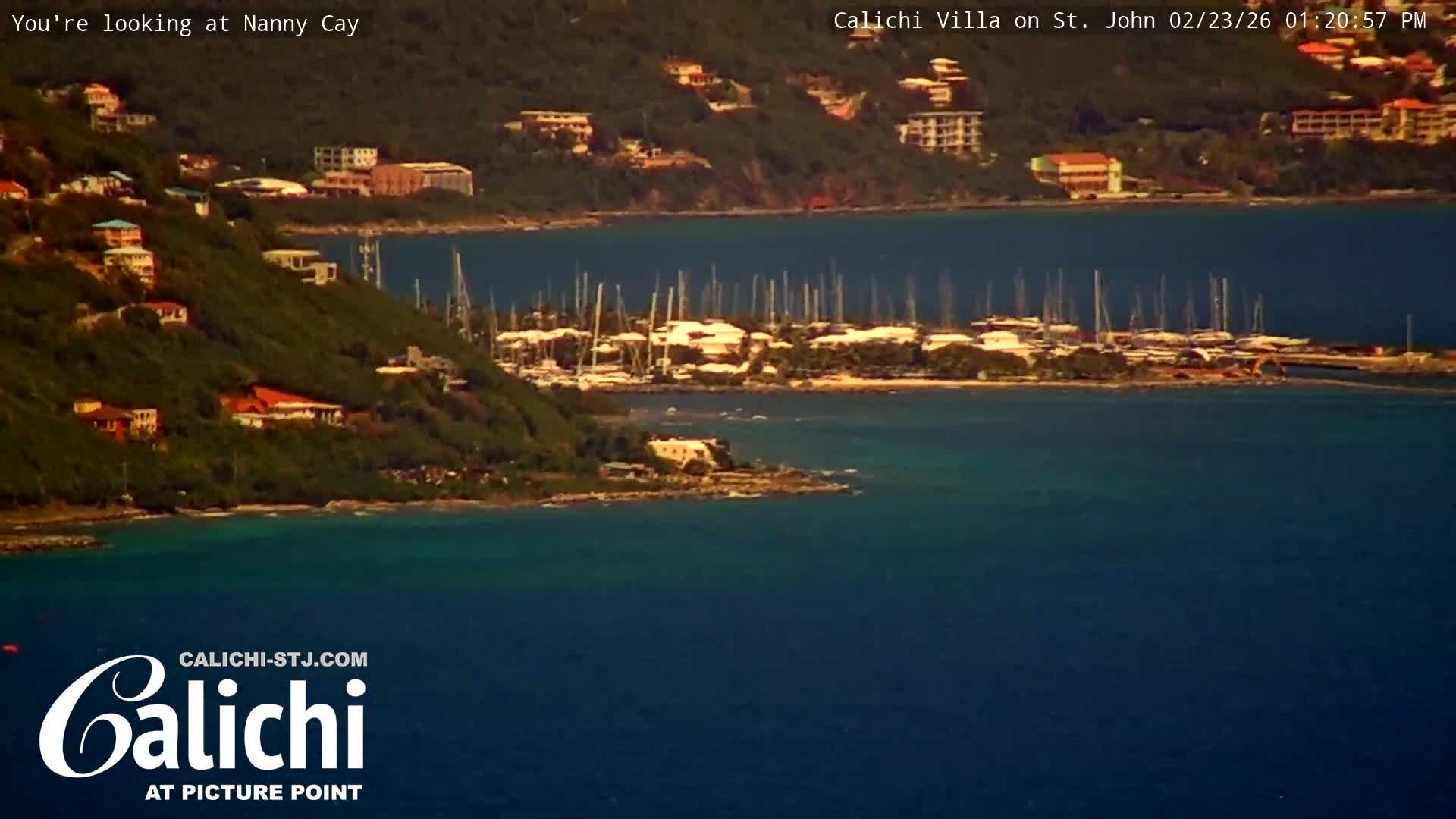Coral Bay  St. John  & British Virgin Islands View from Calichi Picture Point Live Cam - Coral Bay, St. John,United States Virgin Islands, USA
