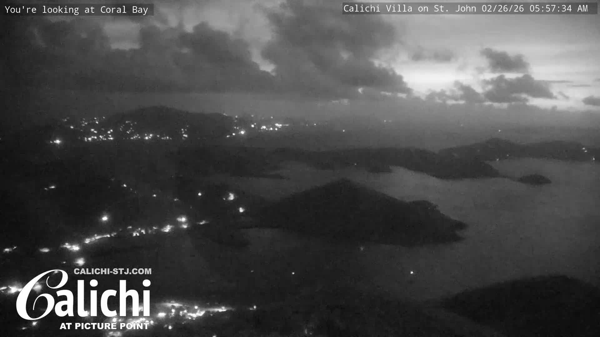 Coral Bay  St. John  & British Virgin Islands View from Calichi Picture Point Live Cam - Coral Bay, St. John,United States Virgin Islands, USA