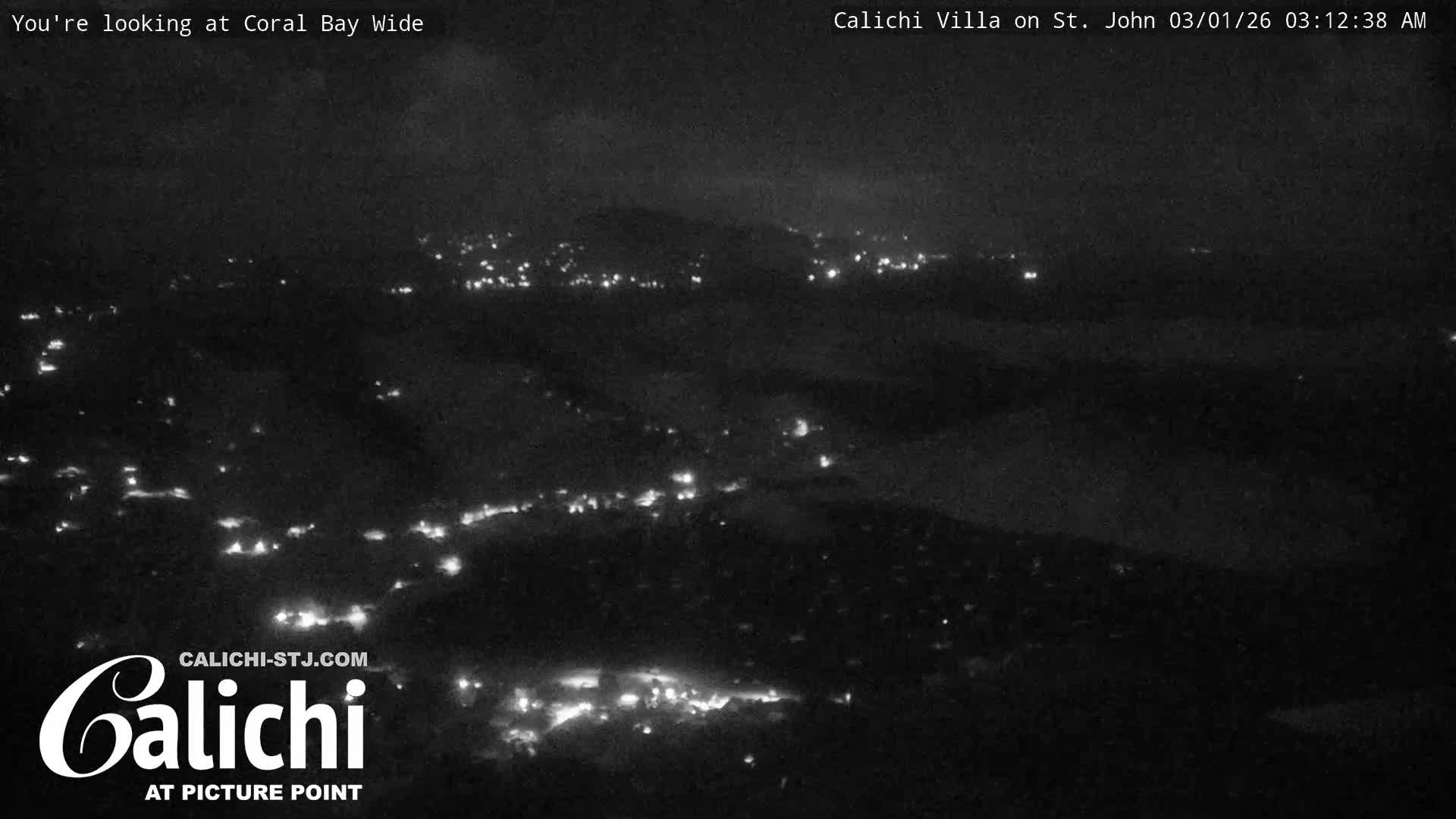 Coral Bay  St. John  & British Virgin Islands View from Calichi Picture Point Live Cam - Coral Bay, St. John,United States Virgin Islands, USA