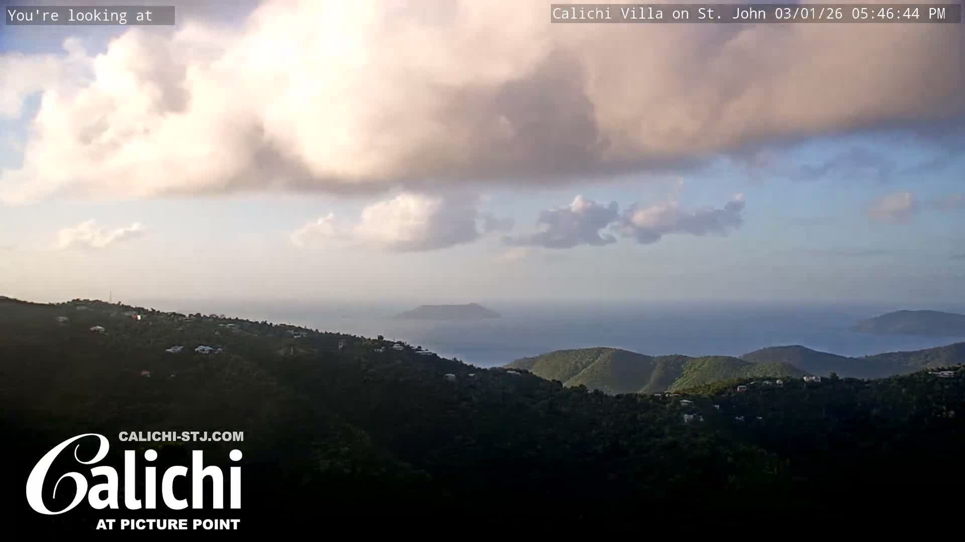 Coral Bay  St. John  & British Virgin Islands View from Calichi Picture Point Live Cam - Coral Bay, St. John,United States Virgin Islands, USA