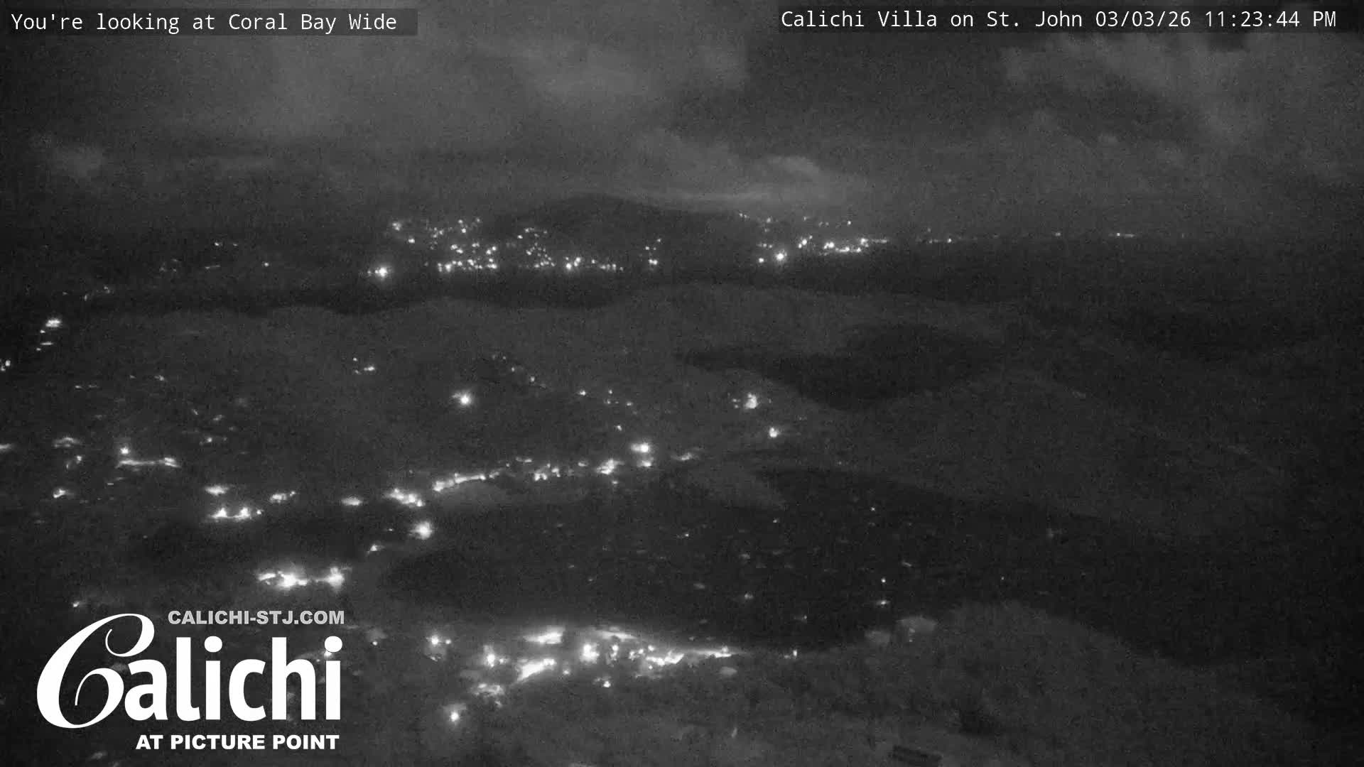 Coral Bay  St. John  & British Virgin Islands View from Calichi Picture Point Live Cam - Coral Bay, St. John,United States Virgin Islands, USA
