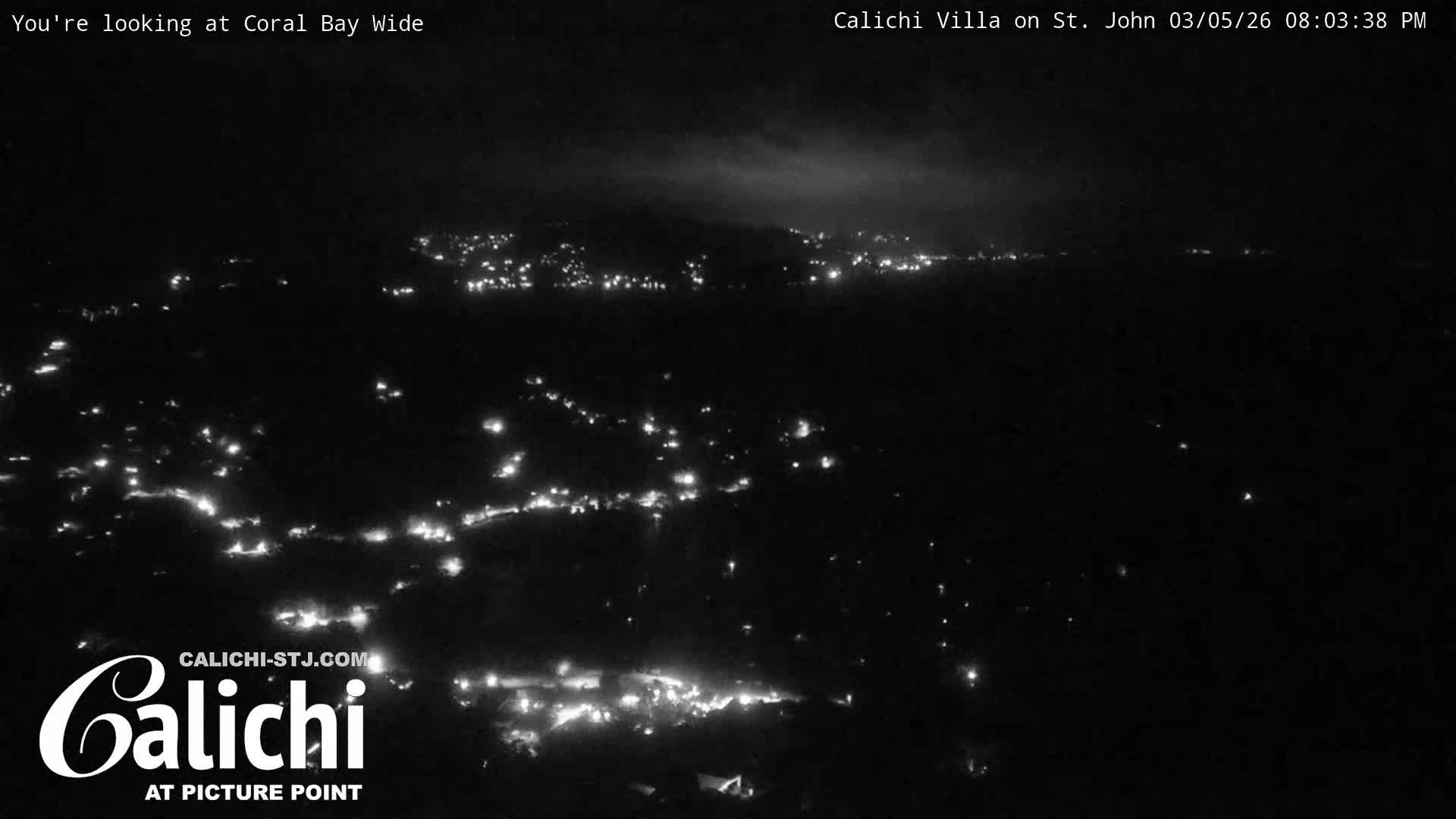 Coral Bay  St. John  & British Virgin Islands View from Calichi Picture Point Live Cam - Coral Bay, St. John,United States Virgin Islands, USA