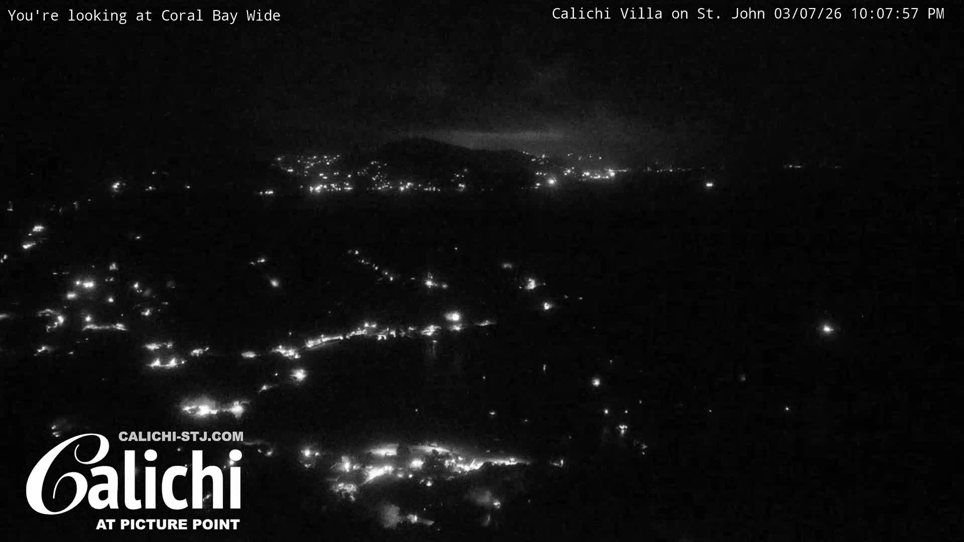 Coral Bay  St. John  & British Virgin Islands View from Calichi Picture Point Live Cam - Coral Bay, St. John,United States Virgin Islands, USA