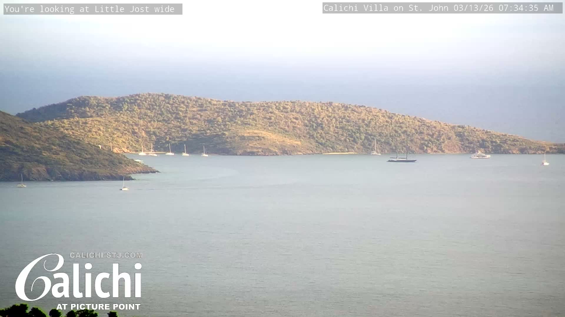Coral Bay  St. John  & British Virgin Islands View from Calichi Picture Point Live Cam - Coral Bay, St. John,United States Virgin Islands, USA