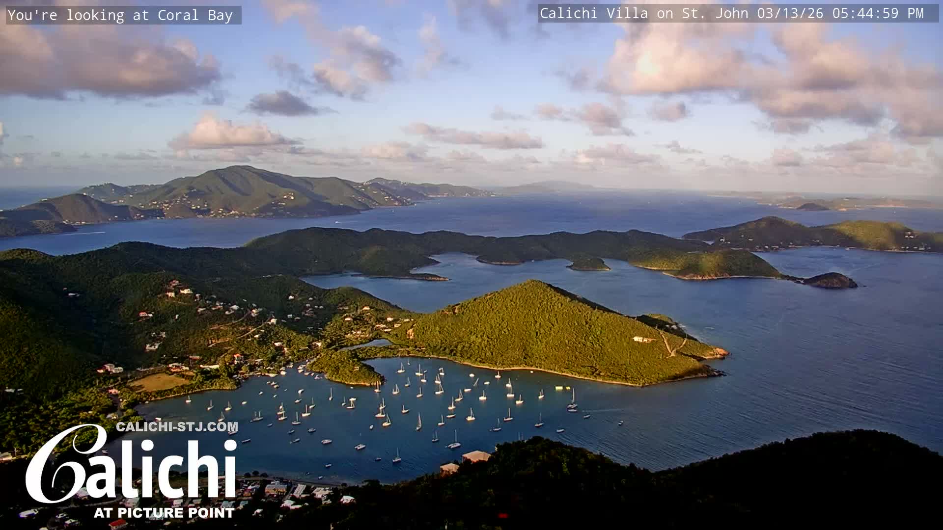 Coral Bay  St. John  & British Virgin Islands View from Calichi Picture Point Live Cam - Coral Bay, St. John,United States Virgin Islands, USA