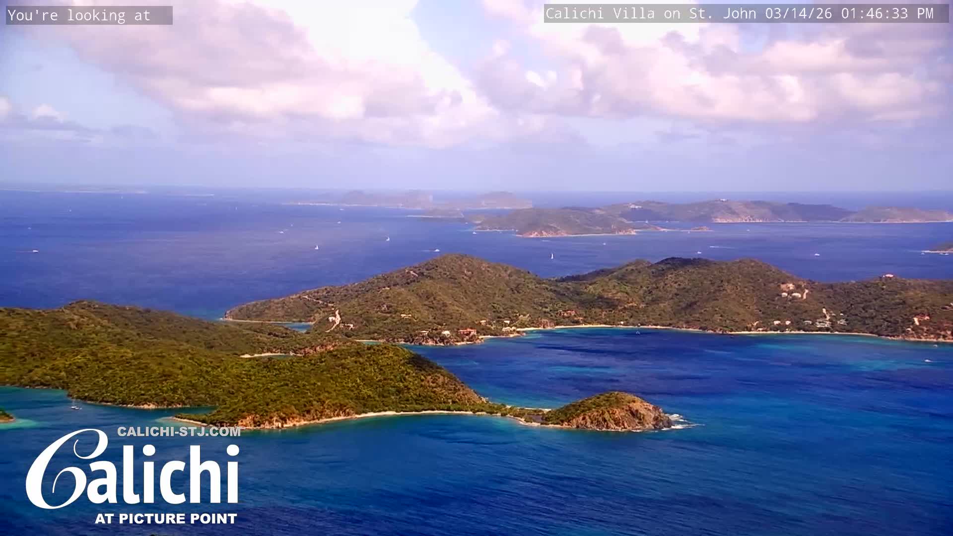 Coral Bay  St. John  & British Virgin Islands View from Calichi Picture Point Live Cam - Coral Bay, St. John,United States Virgin Islands, USA