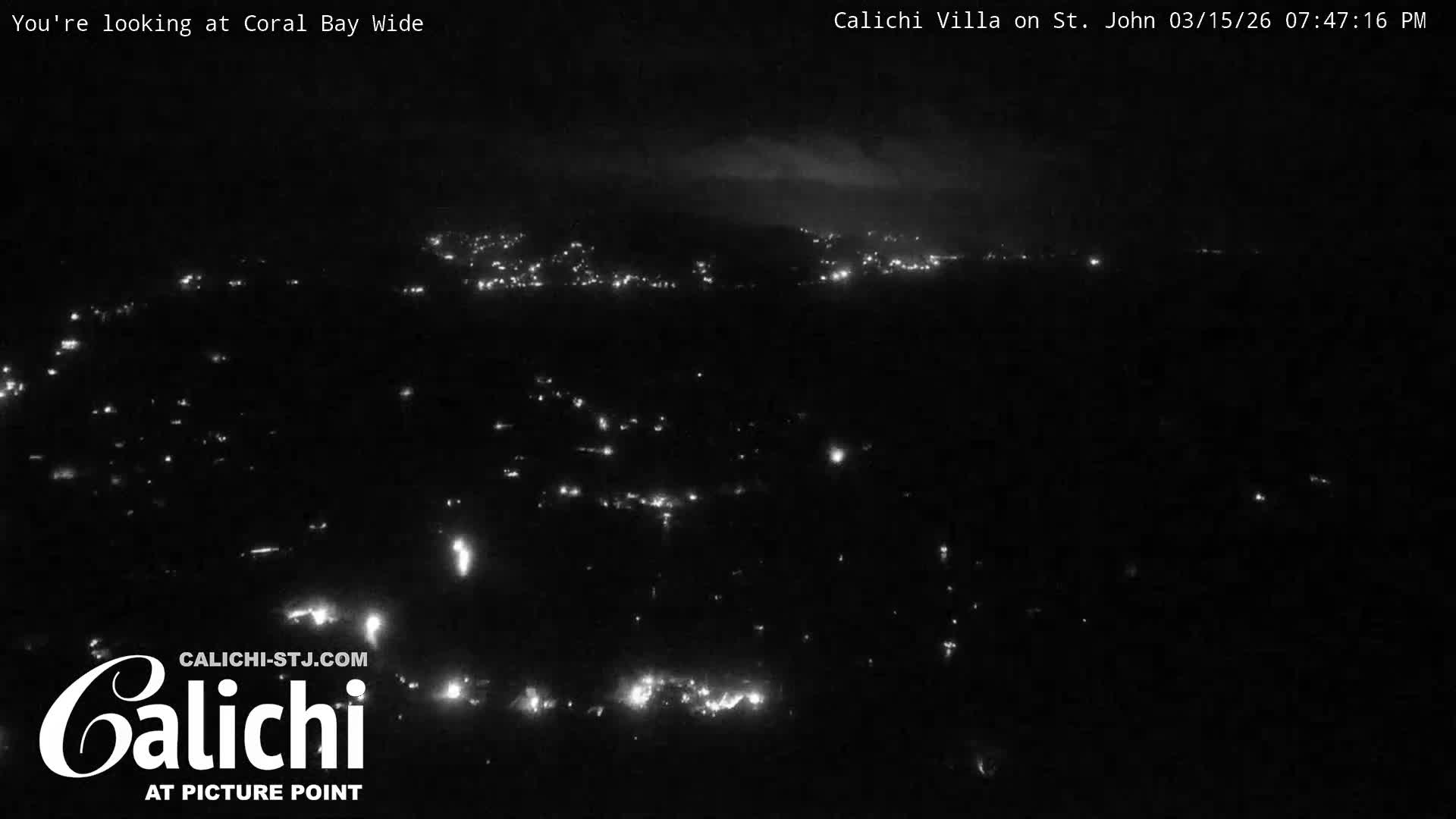 Coral Bay  St. John  & British Virgin Islands View from Calichi Picture Point Live Cam - Coral Bay, St. John,United States Virgin Islands, USA