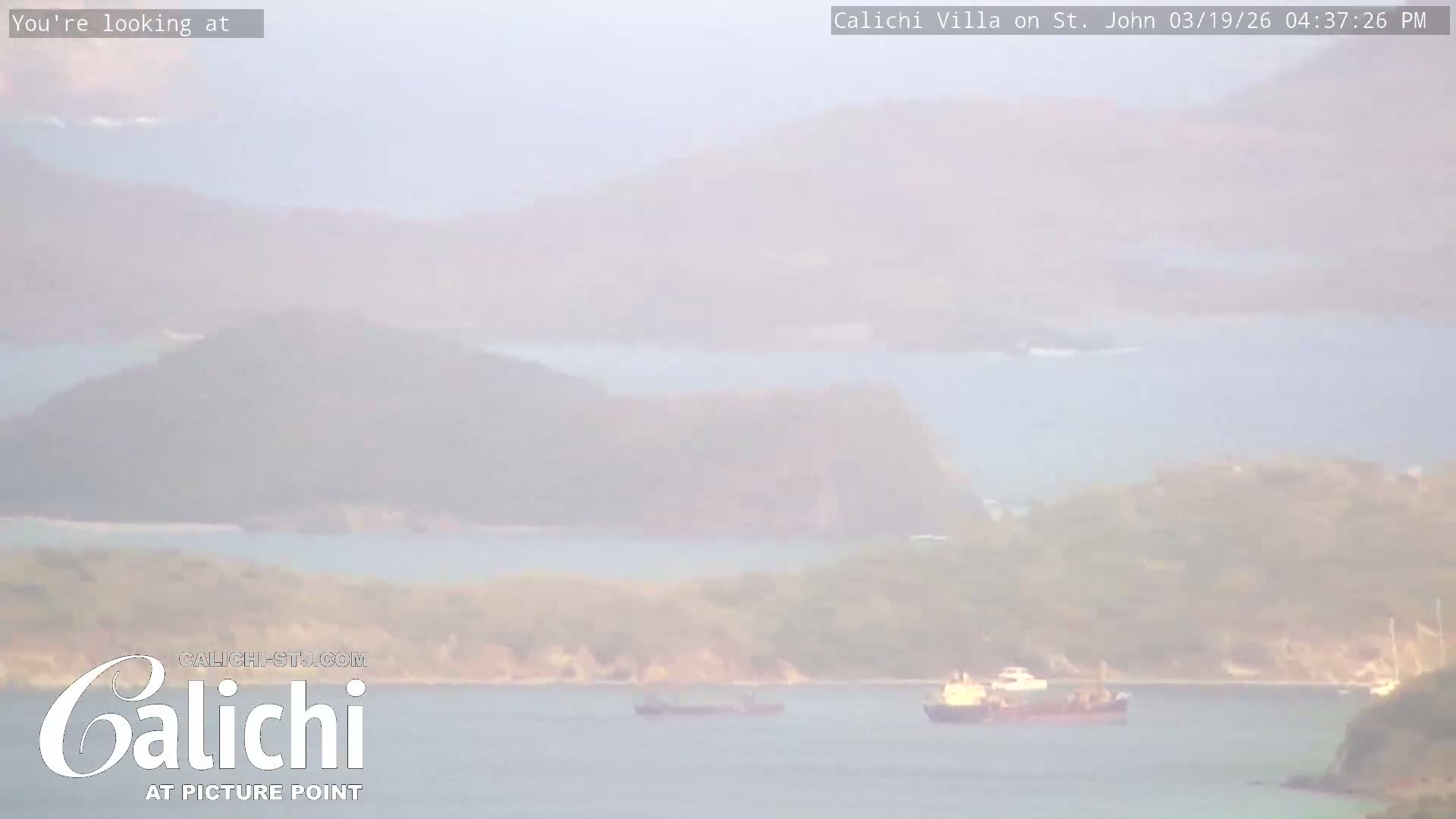 Coral Bay  St. John  & British Virgin Islands View from Calichi Picture Point Live Cam - Coral Bay, St. John,United States Virgin Islands, USA
