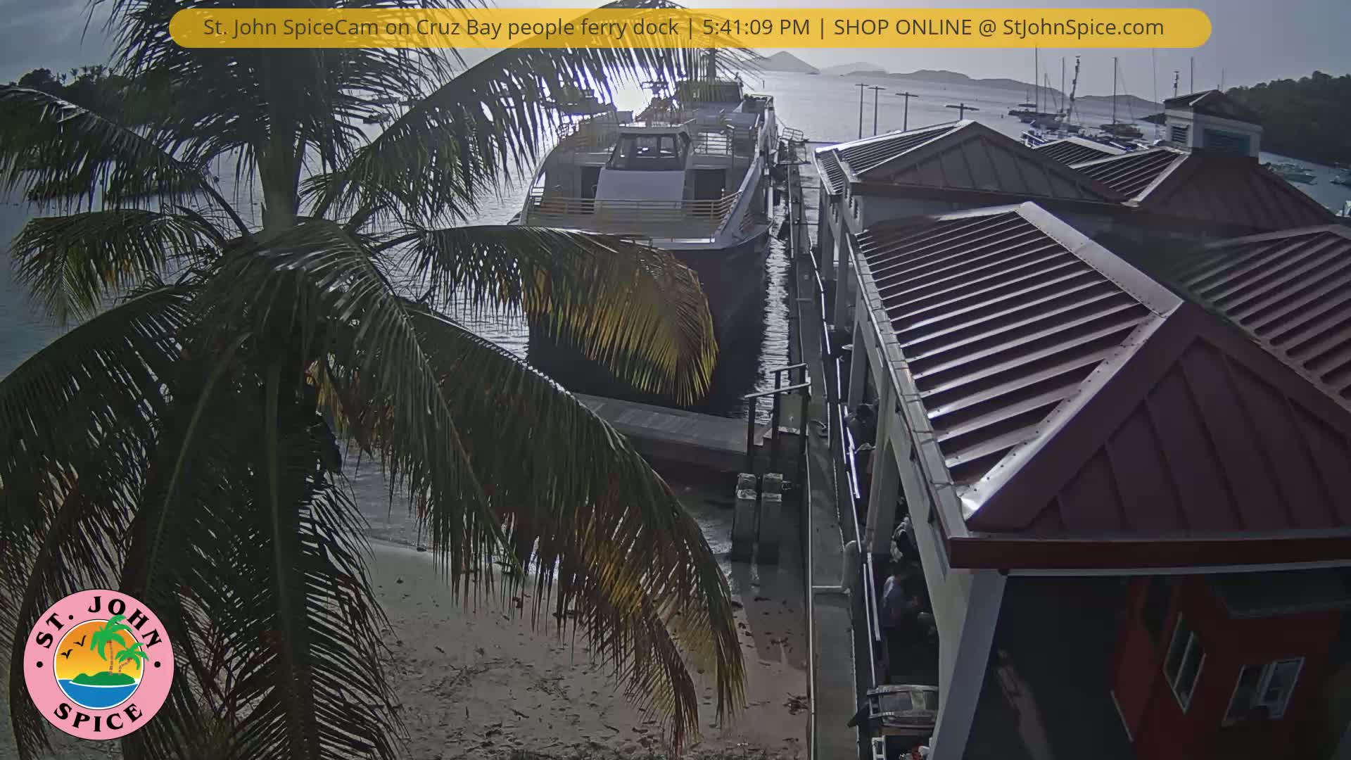 St. John Ferry Terminal from Cruz Bay Live Cam - Cruz Bay, St. John, United States Virgin Islands, USA