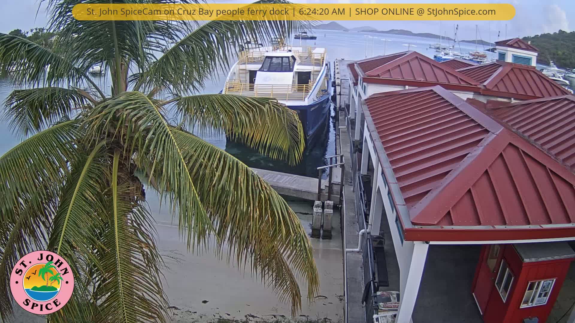 St. John Ferry Terminal from Cruz Bay Live Cam - Cruz Bay, St. John, United States Virgin Islands, USA