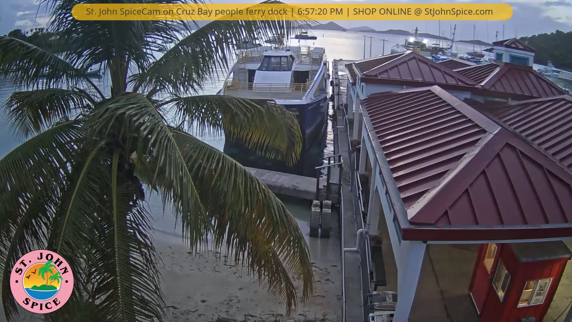 St. John Ferry Terminal from Cruz Bay Live Cam - Cruz Bay, St. John, United States Virgin Islands, USA
