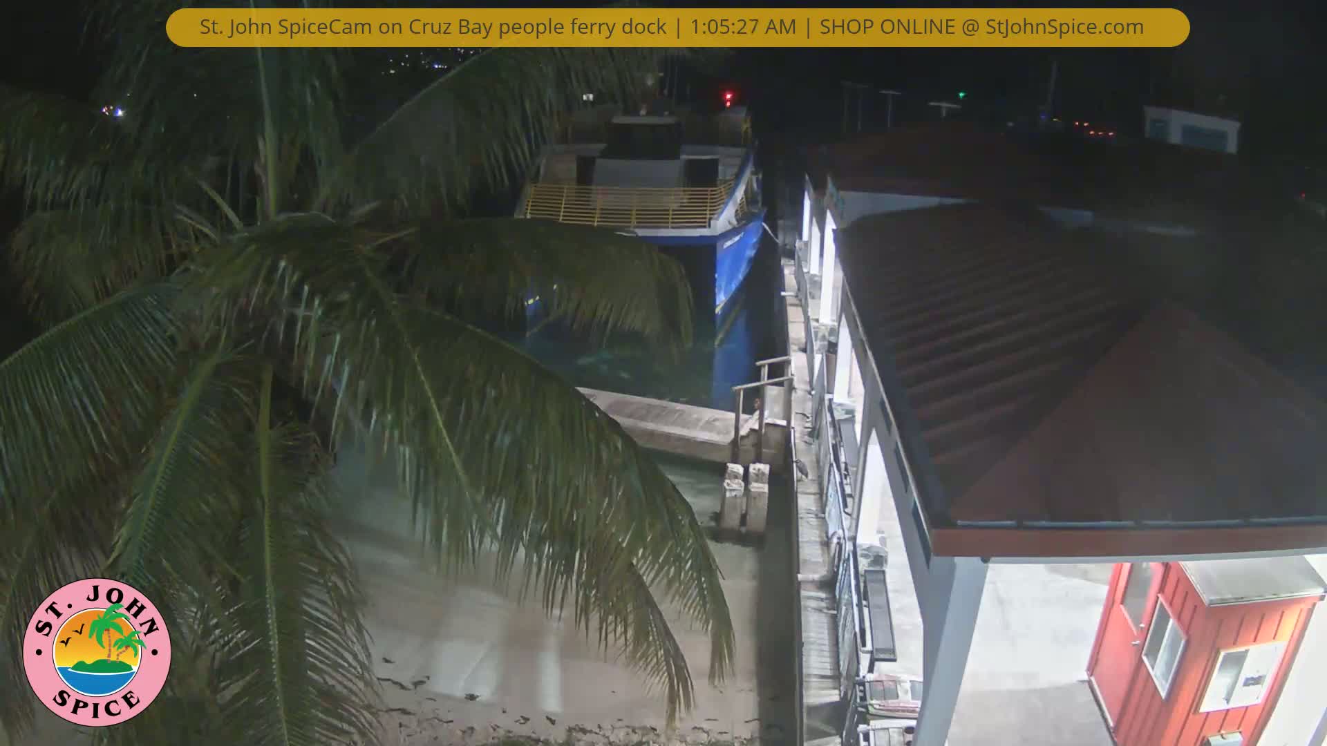 St. John Ferry Terminal from Cruz Bay Live Cam - Cruz Bay, St. John, United States Virgin Islands, USA