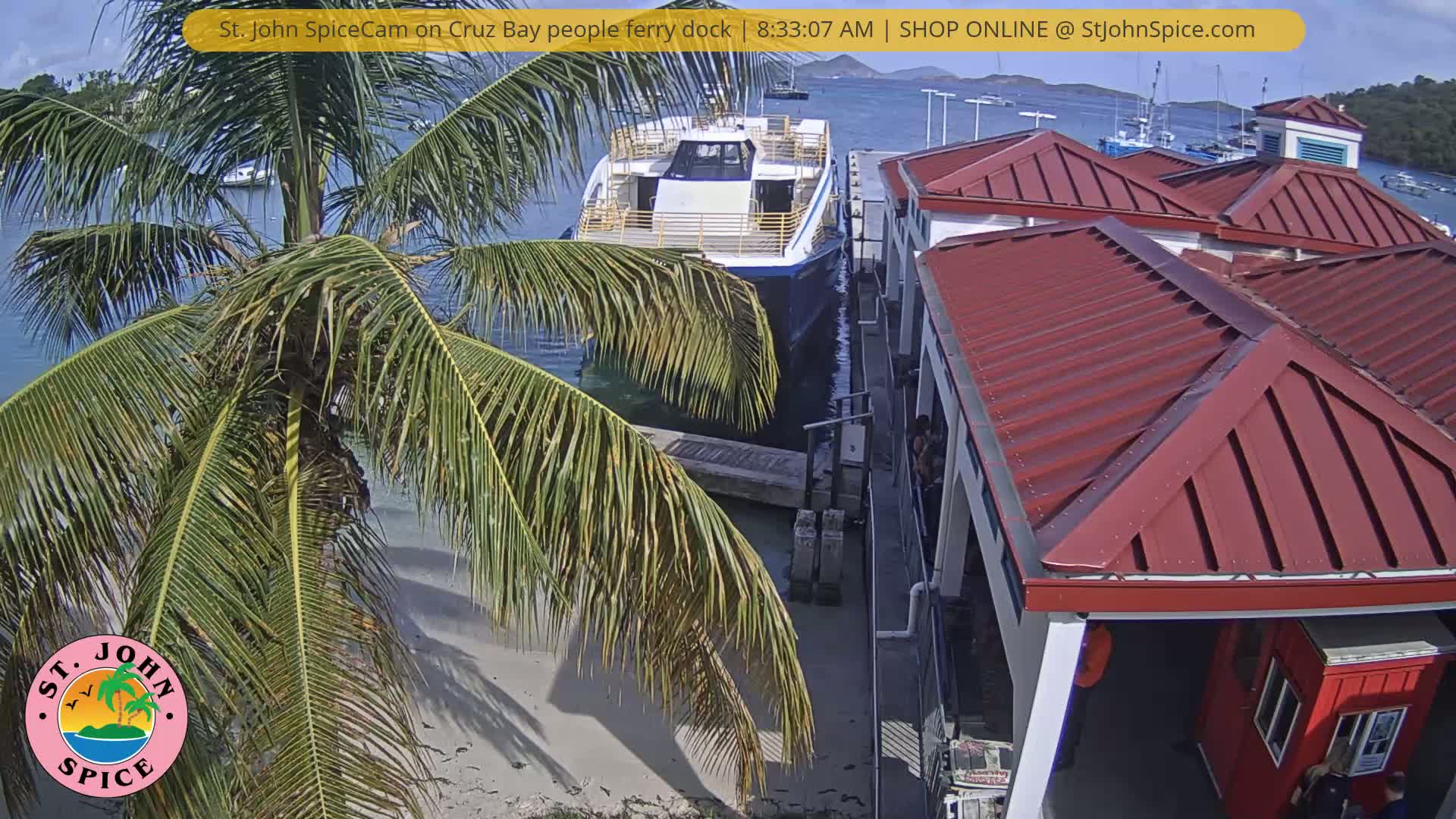 St. John Ferry Terminal from Cruz Bay Live Cam - Cruz Bay, St. John, United States Virgin Islands, USA