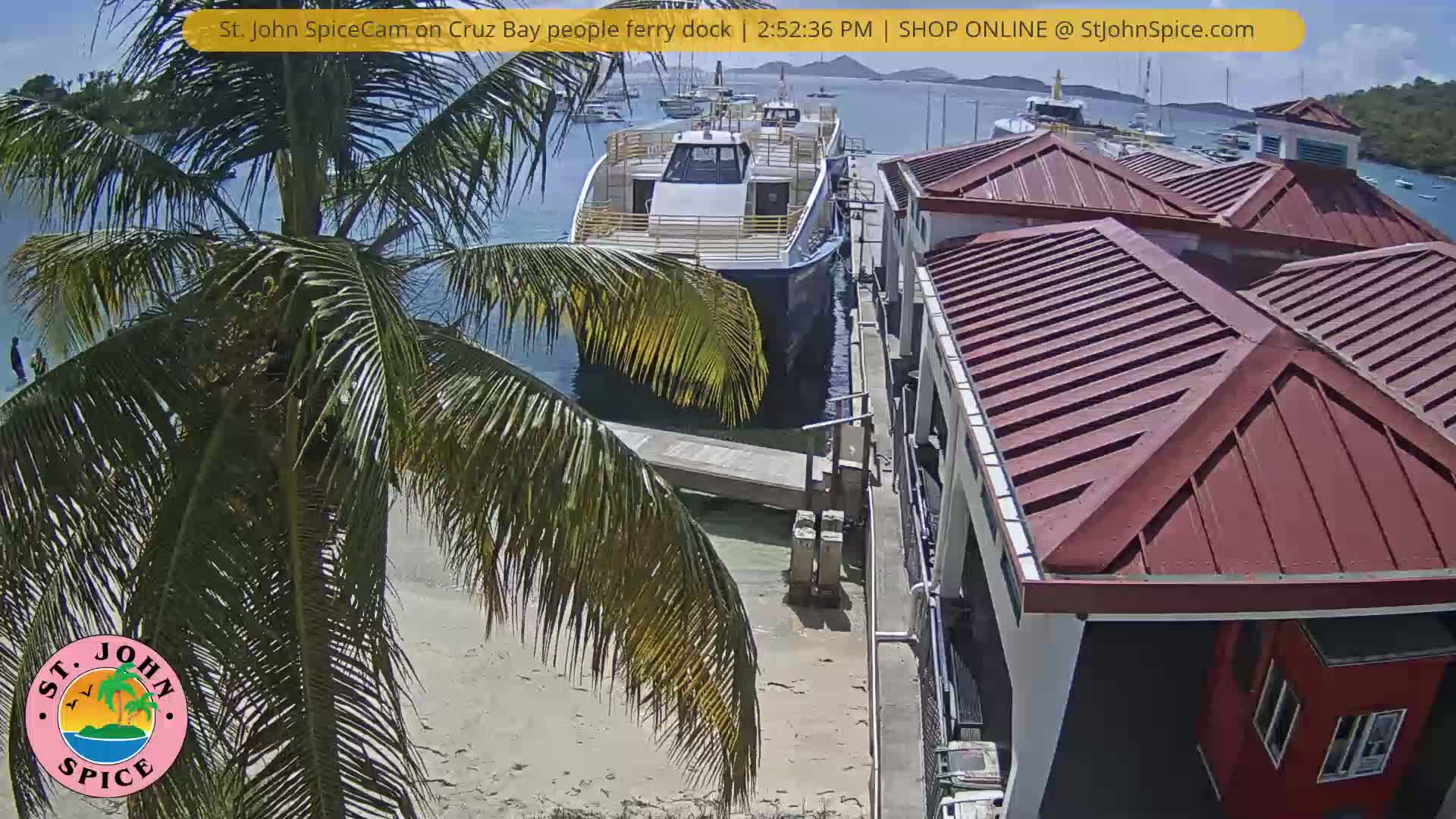St. John Ferry Terminal from Cruz Bay Live Cam - Cruz Bay, St. John, United States Virgin Islands, USA