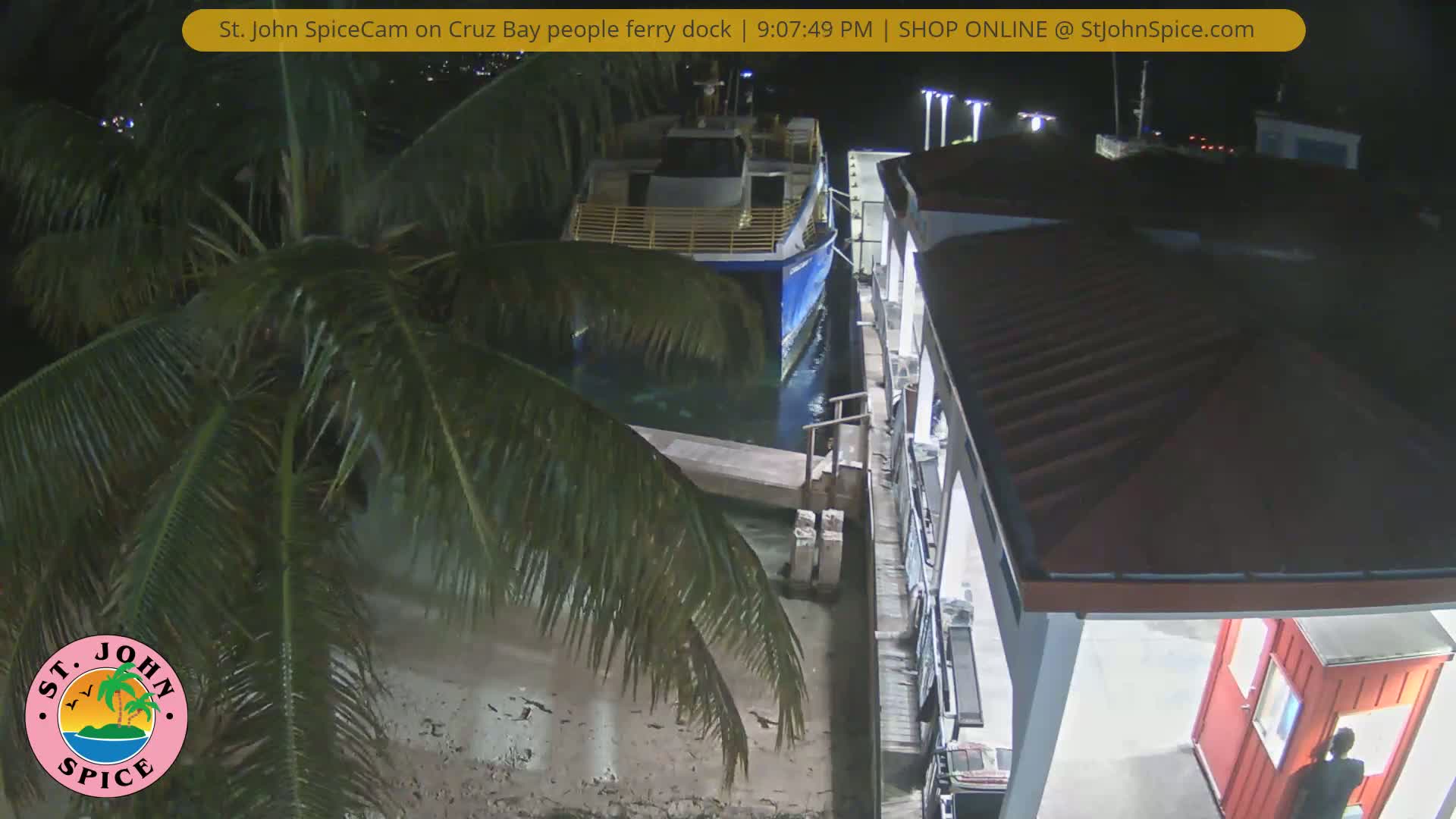 St. John Ferry Terminal from Cruz Bay Live Cam - Cruz Bay, St. John, United States Virgin Islands, USA