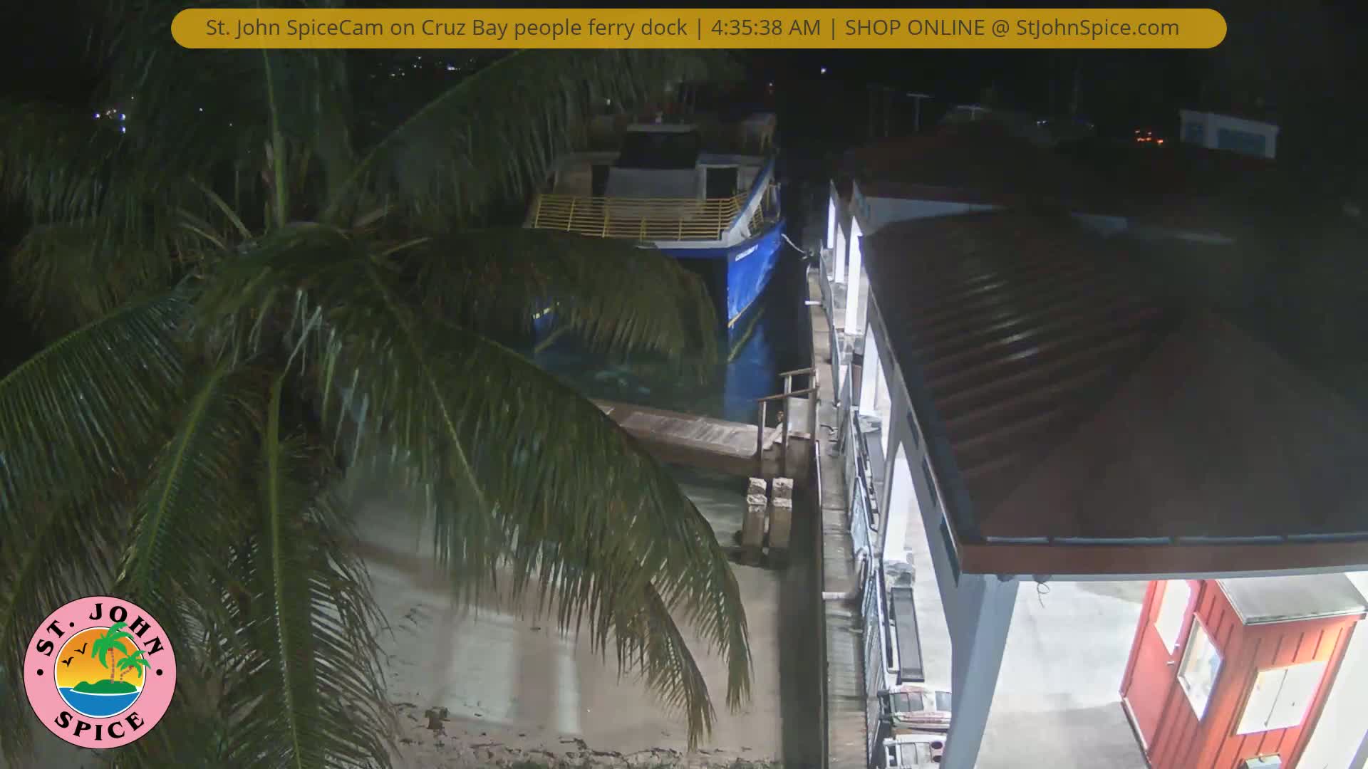 St. John Ferry Terminal from Cruz Bay Live Cam - Cruz Bay, St. John, United States Virgin Islands, USA