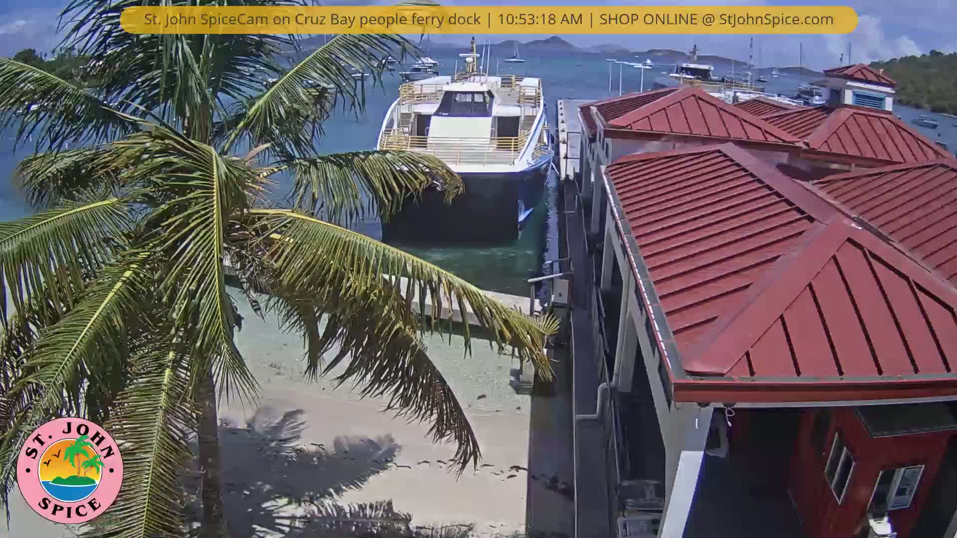 St. John Ferry Terminal from Cruz Bay Live Cam - Cruz Bay, St. John, United States Virgin Islands, USA