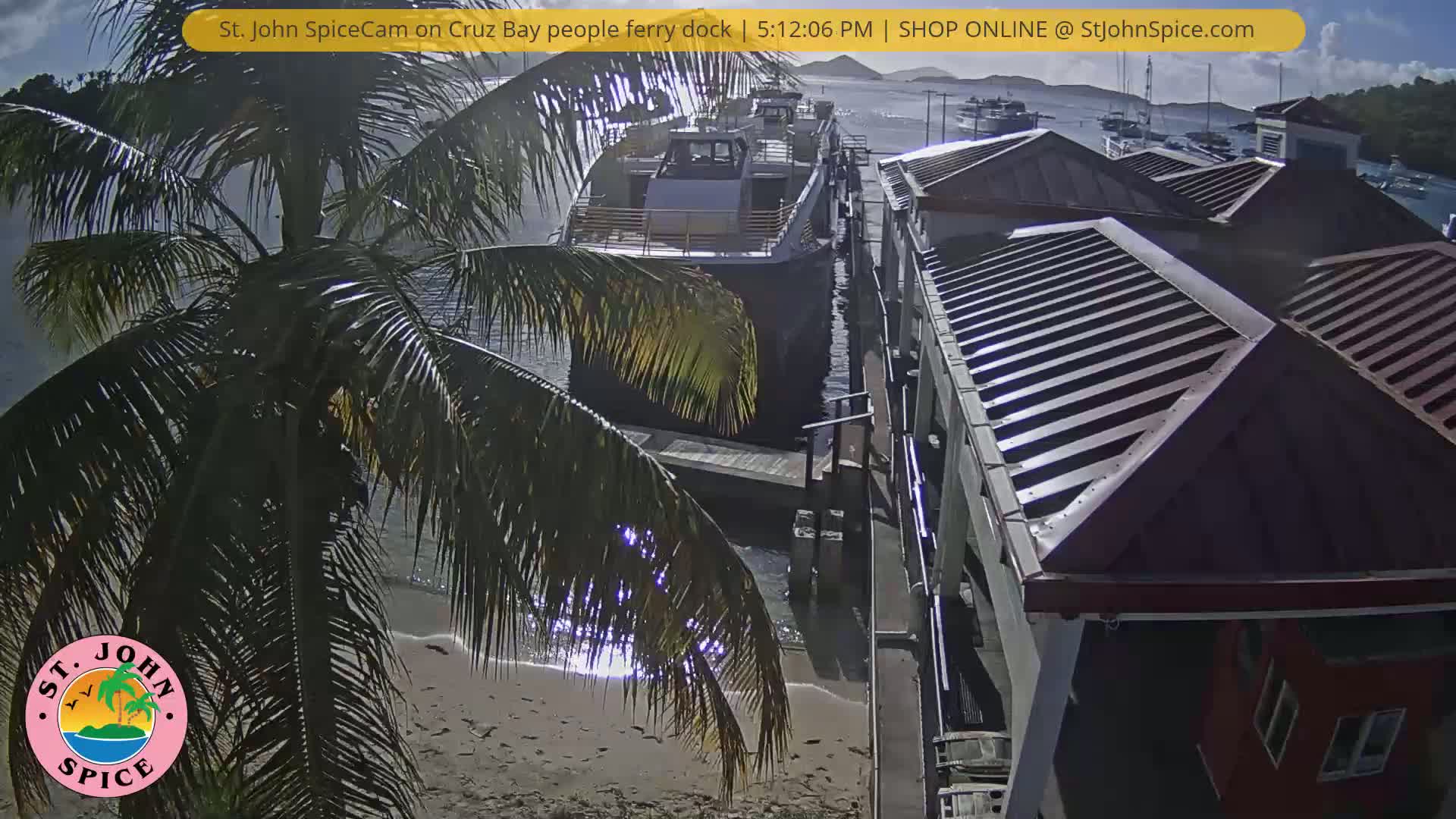 St. John Ferry Terminal from Cruz Bay Live Cam - Cruz Bay, St. John, United States Virgin Islands, USA