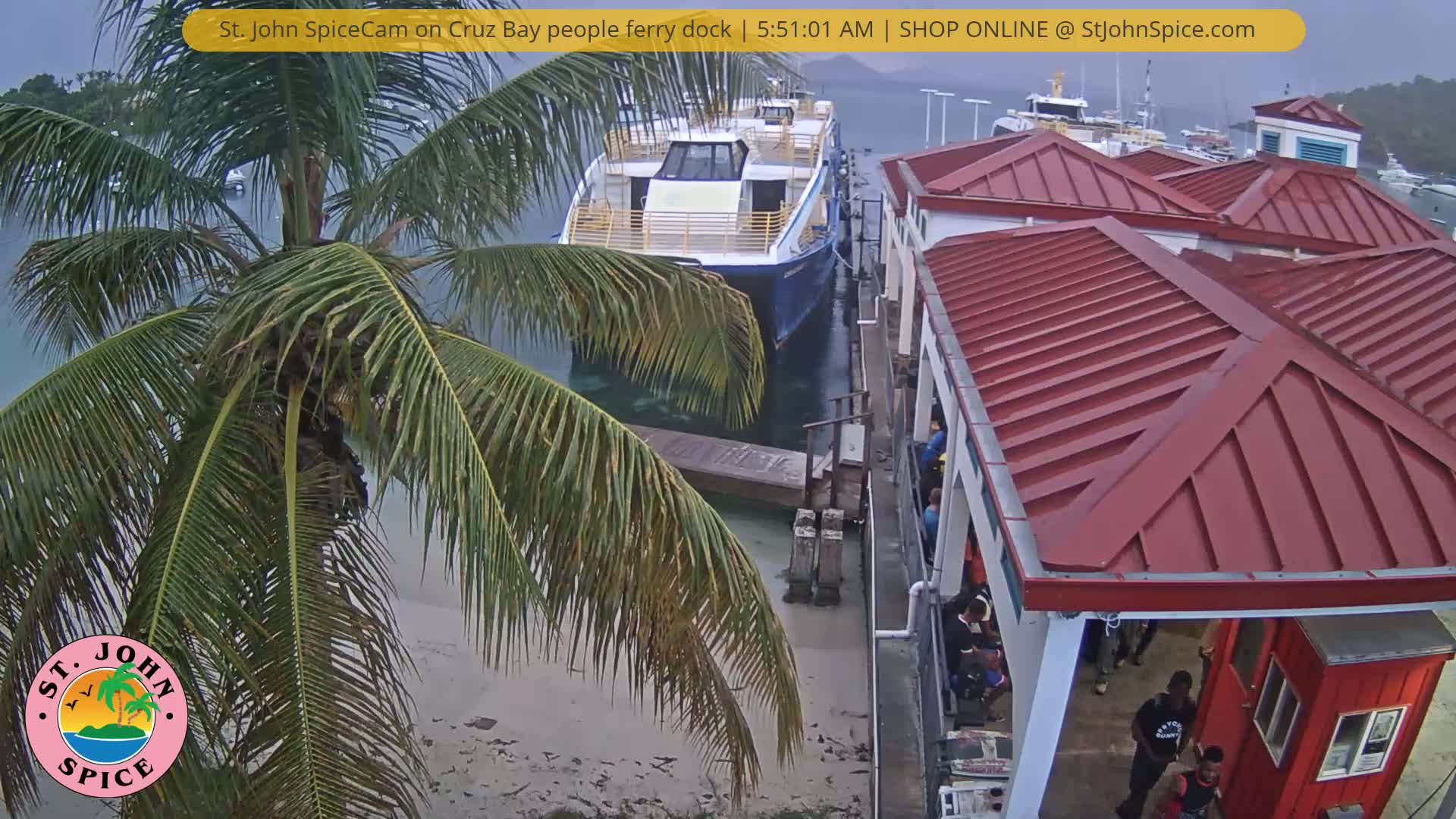 St. John Ferry Terminal from Cruz Bay Live Cam - Cruz Bay, St. John, United States Virgin Islands, USA