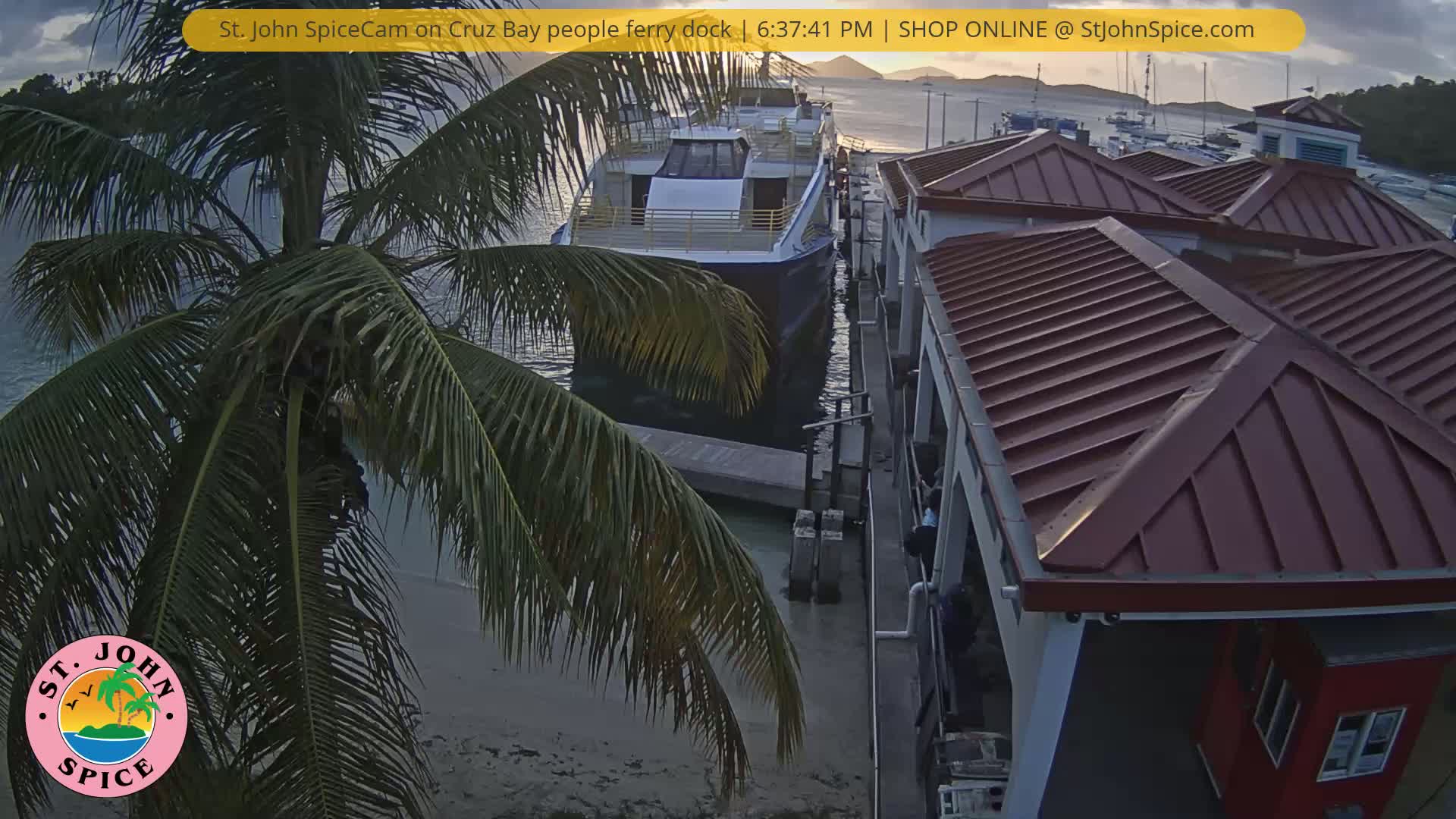 St. John Ferry Terminal from Cruz Bay Live Cam - Cruz Bay, St. John, United States Virgin Islands, USA