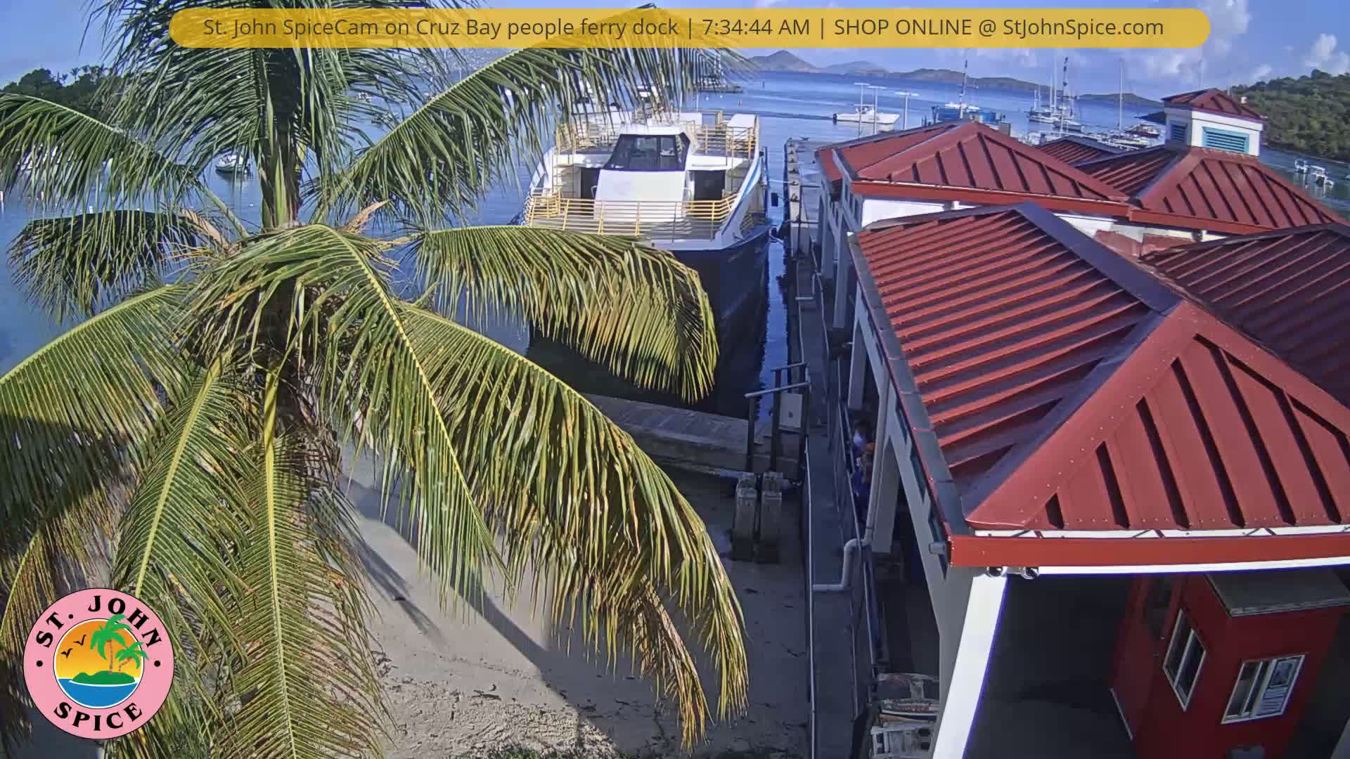 St. John Ferry Terminal from Cruz Bay Live Cam - Cruz Bay, St. John, United States Virgin Islands, USA