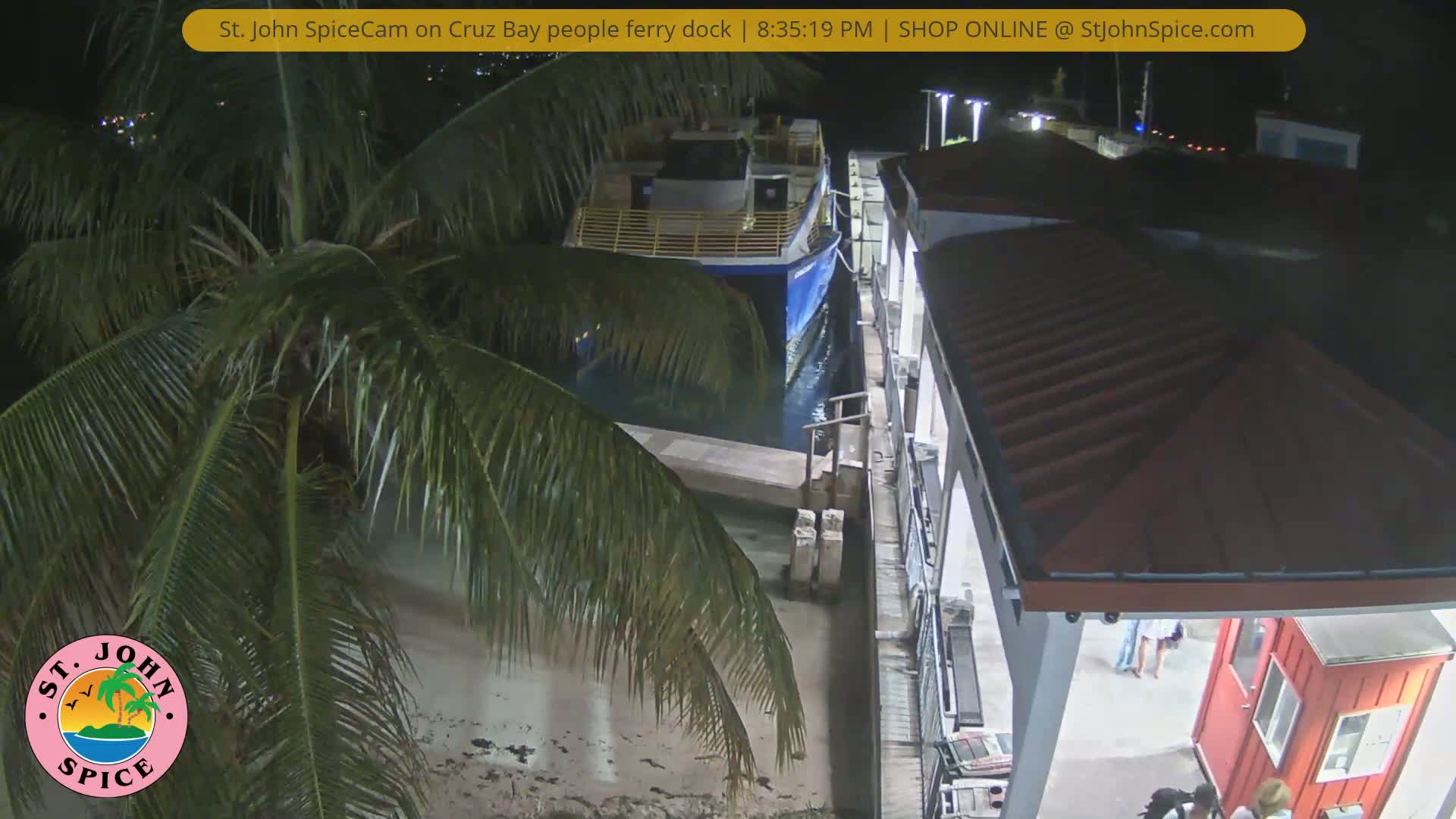 St. John Ferry Terminal from Cruz Bay Live Cam - Cruz Bay, St. John, United States Virgin Islands, USA