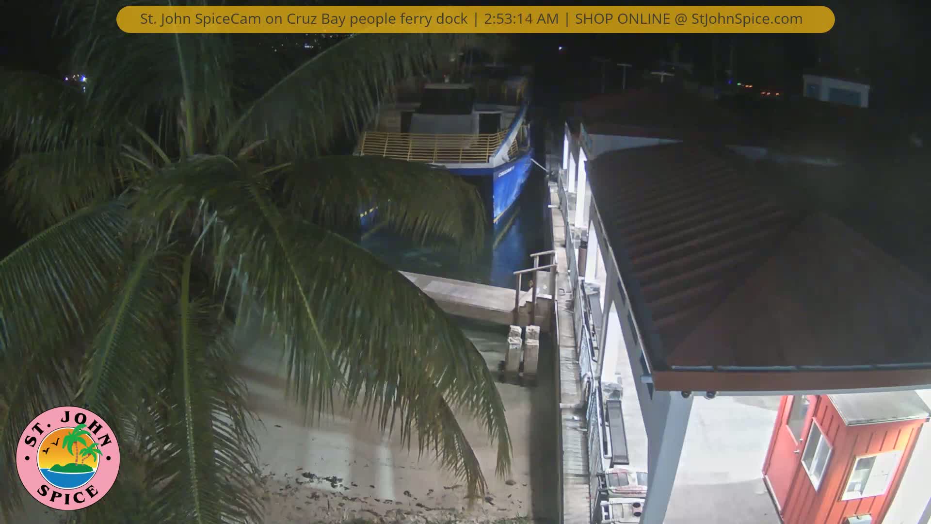 St. John Ferry Terminal from Cruz Bay Live Cam - Cruz Bay, St. John, United States Virgin Islands, USA