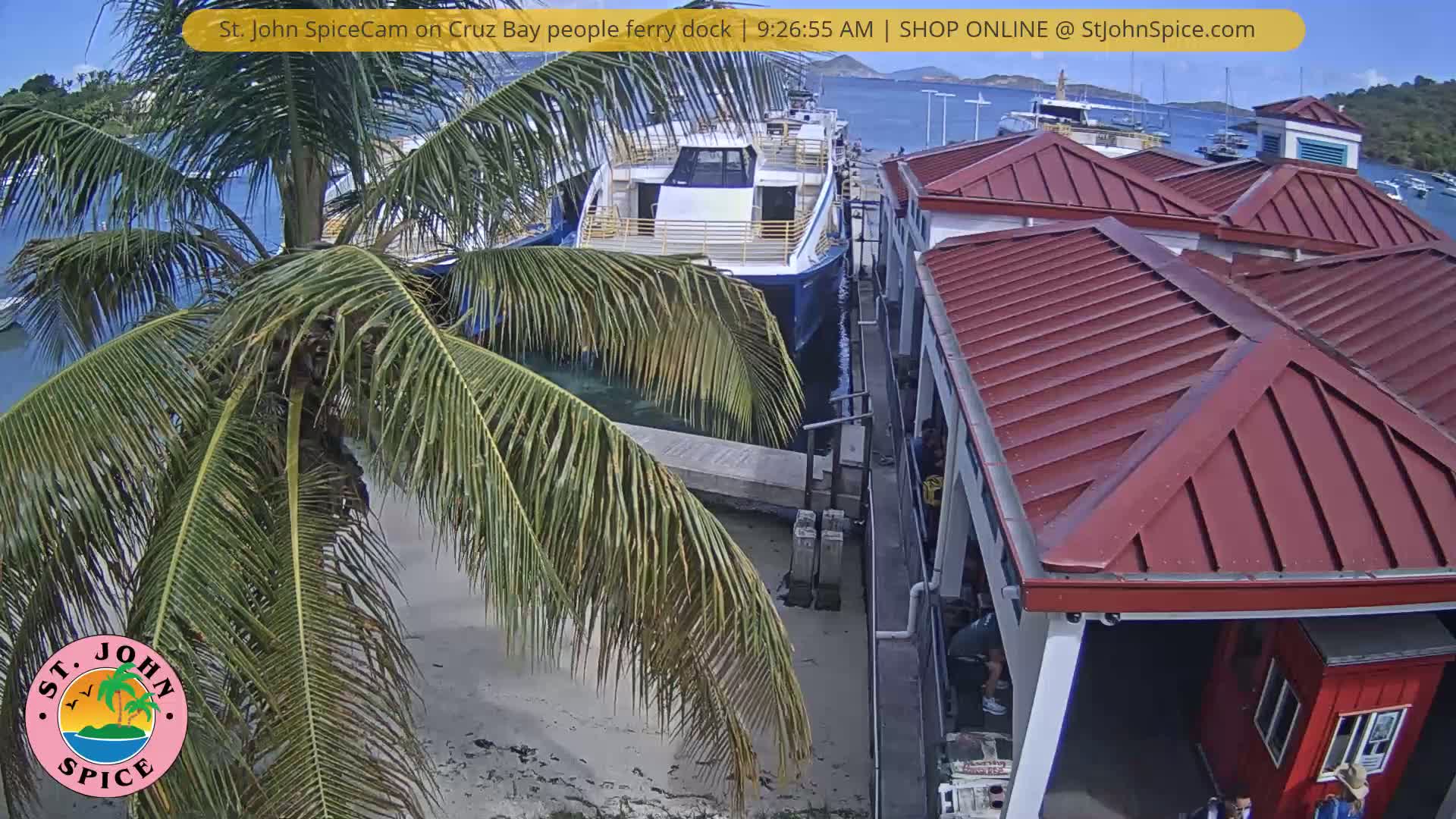 St. John Ferry Terminal from Cruz Bay Live Cam - Cruz Bay, St. John, United States Virgin Islands, USA