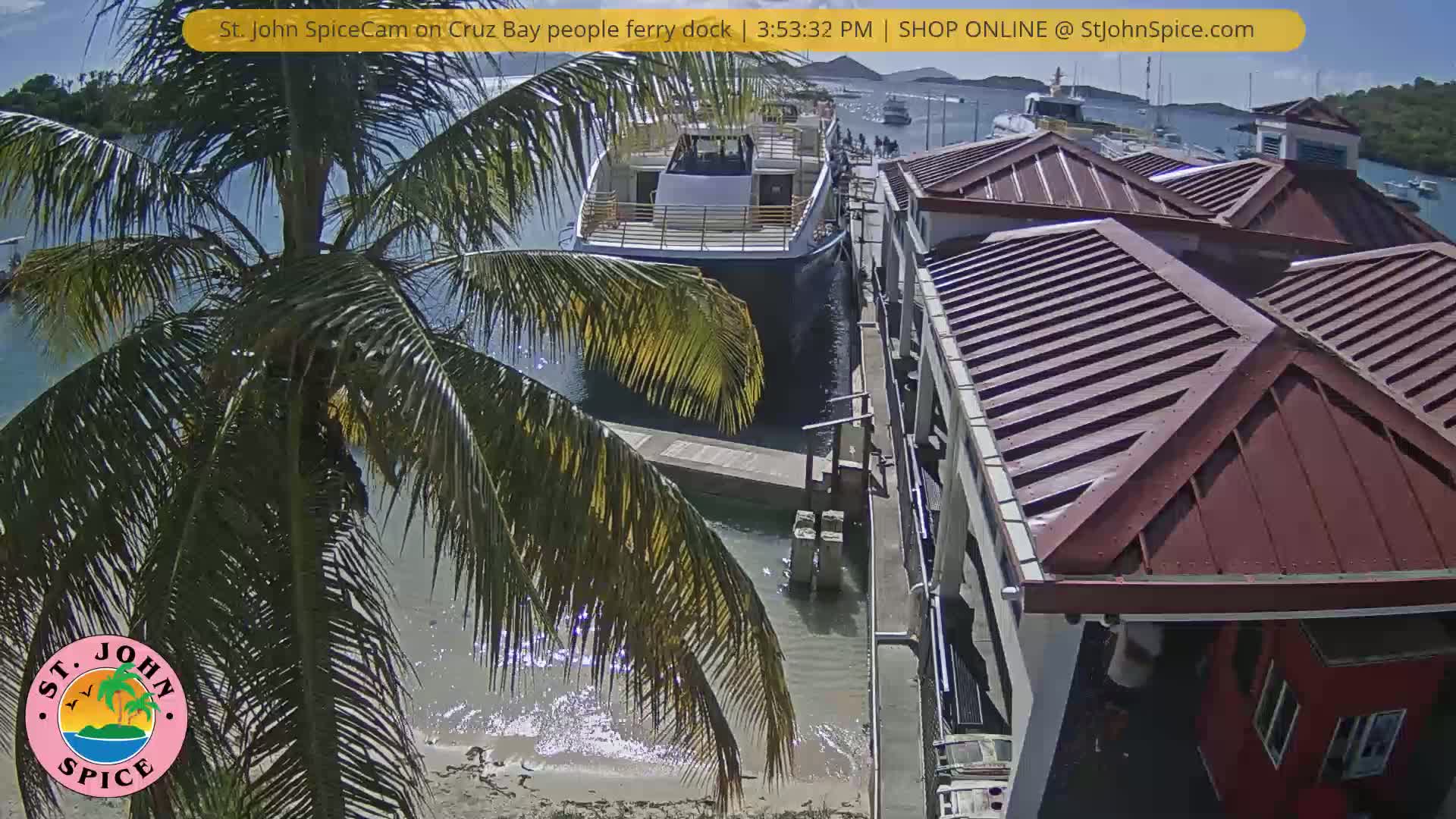 St. John Ferry Terminal from Cruz Bay Live Cam - Cruz Bay, St. John, United States Virgin Islands, USA