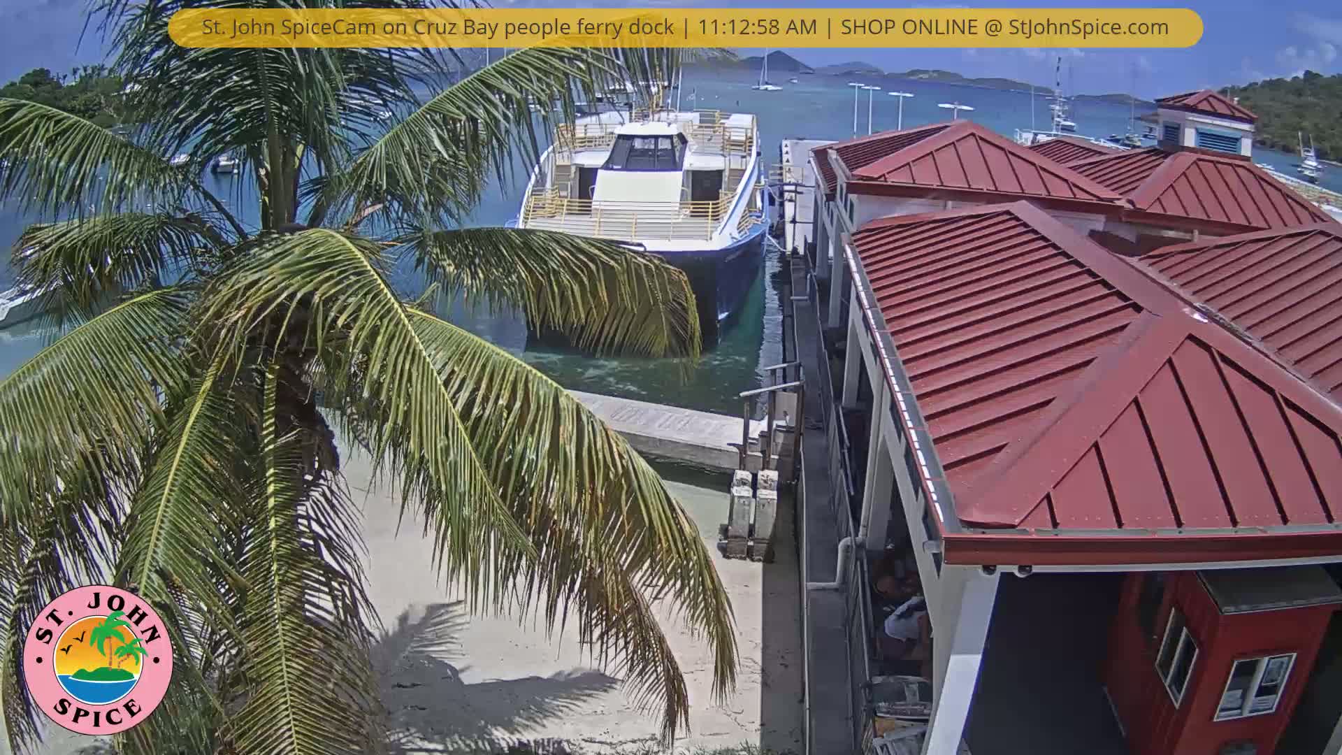 St. John Ferry Terminal from Cruz Bay Live Cam - Cruz Bay, St. John, United States Virgin Islands, USA