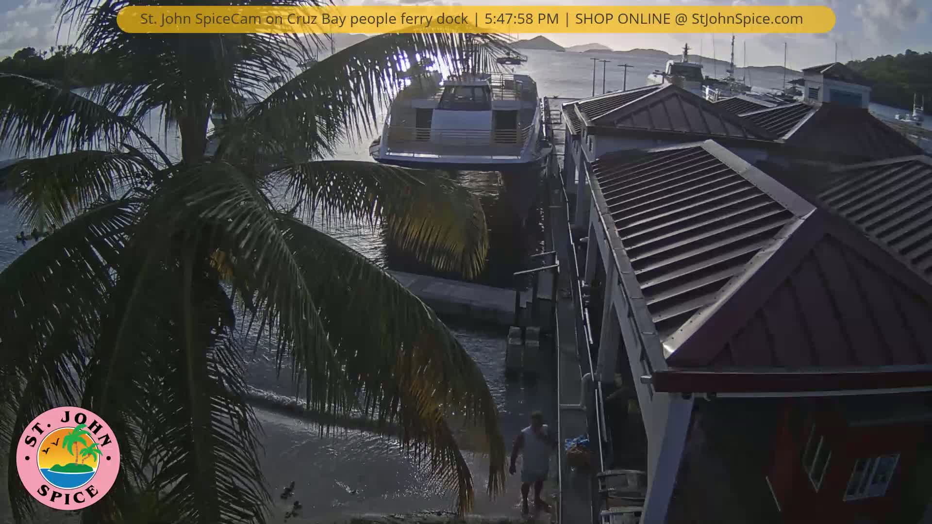 St. John Ferry Terminal from Cruz Bay Live Cam - Cruz Bay, St. John, United States Virgin Islands, USA