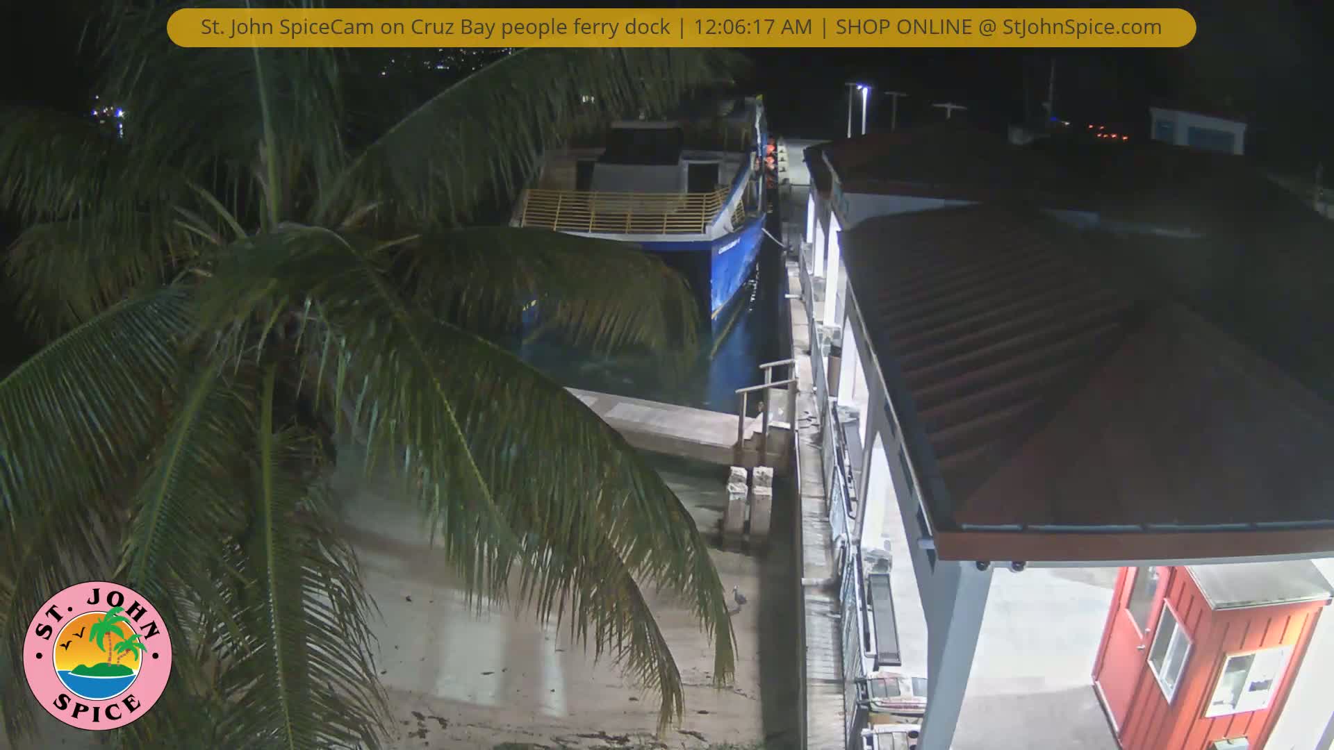 St. John Ferry Terminal from Cruz Bay Live Cam - Cruz Bay, St. John, United States Virgin Islands, USA