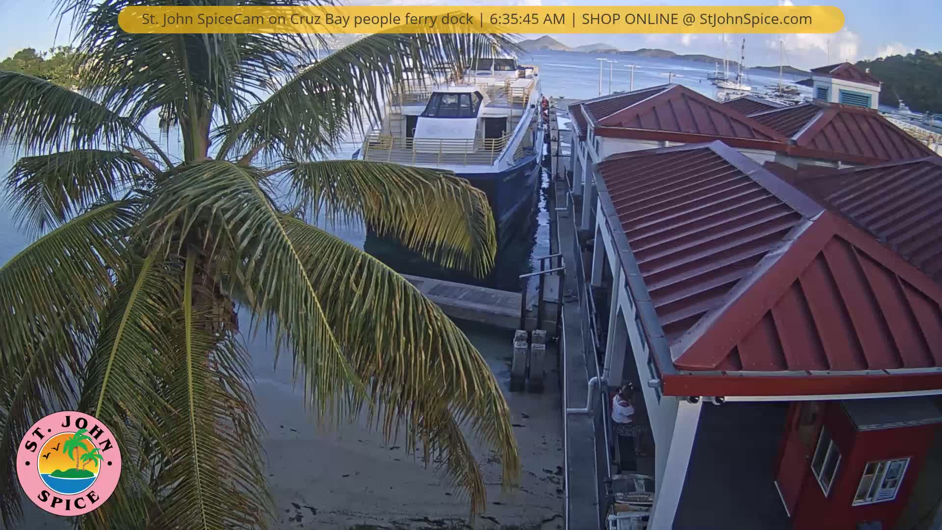 St. John Ferry Terminal from Cruz Bay Live Cam - Cruz Bay, St. John, United States Virgin Islands, USA