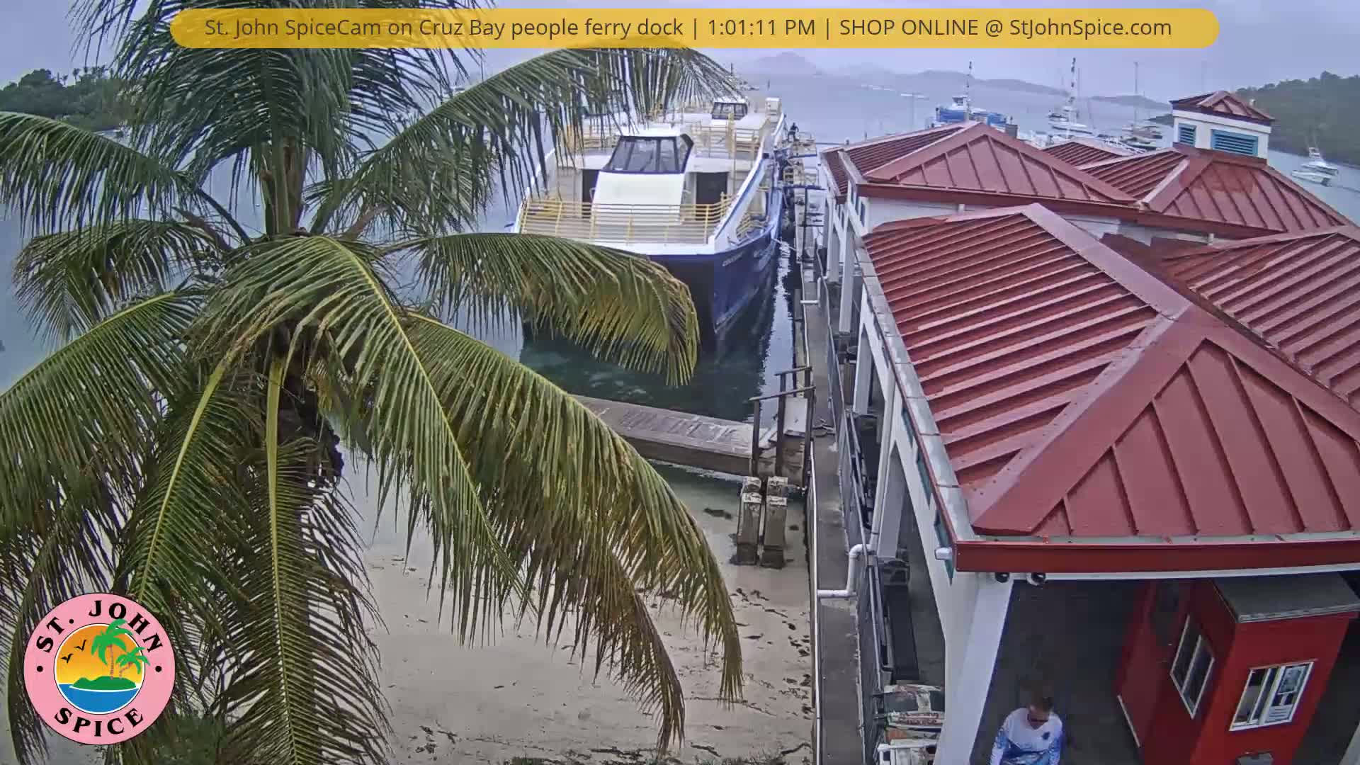 St. John Ferry Terminal from Cruz Bay Live Cam - Cruz Bay, St. John, United States Virgin Islands, USA