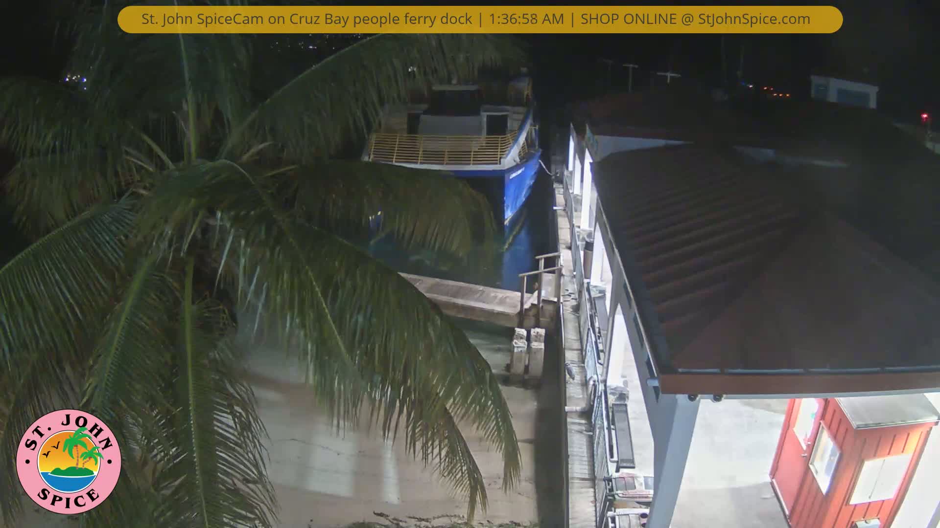 St. John Ferry Terminal from Cruz Bay Live Cam - Cruz Bay, St. John, United States Virgin Islands, USA