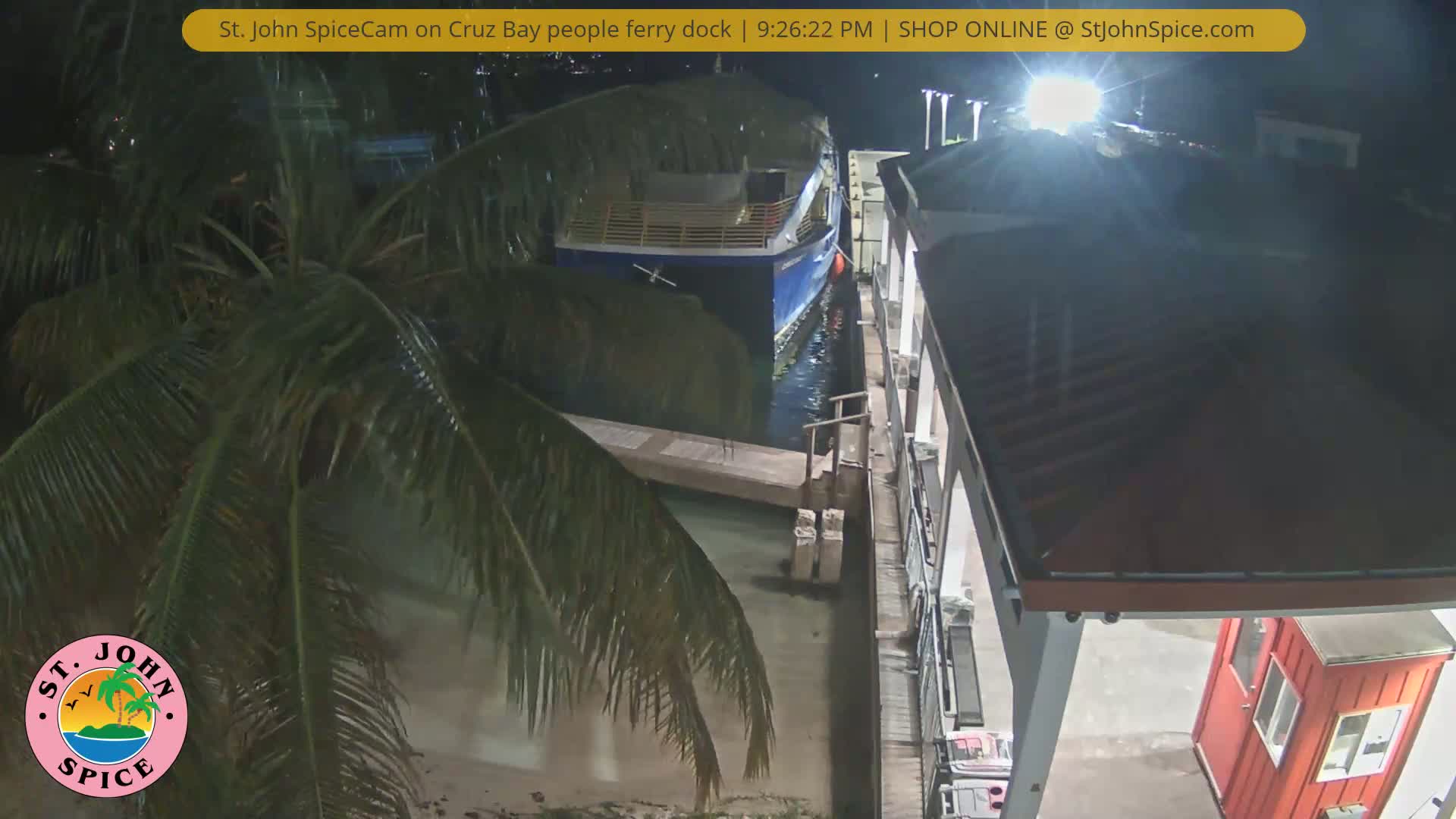 St. John Ferry Terminal from Cruz Bay Live Cam - Cruz Bay, St. John, United States Virgin Islands, USA