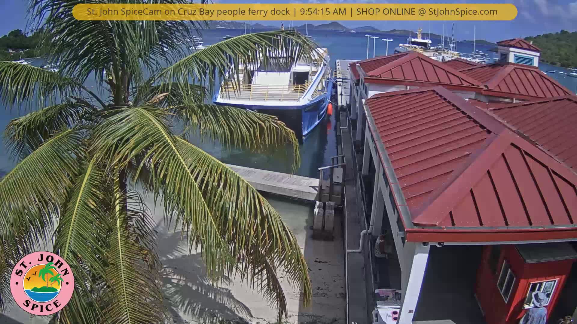 St. John Ferry Terminal from Cruz Bay Live Cam - Cruz Bay, St. John, United States Virgin Islands, USA