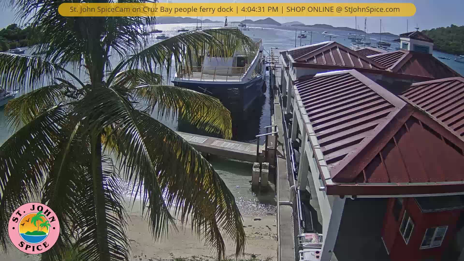 St. John Ferry Terminal from Cruz Bay Live Cam - Cruz Bay, St. John, United States Virgin Islands, USA