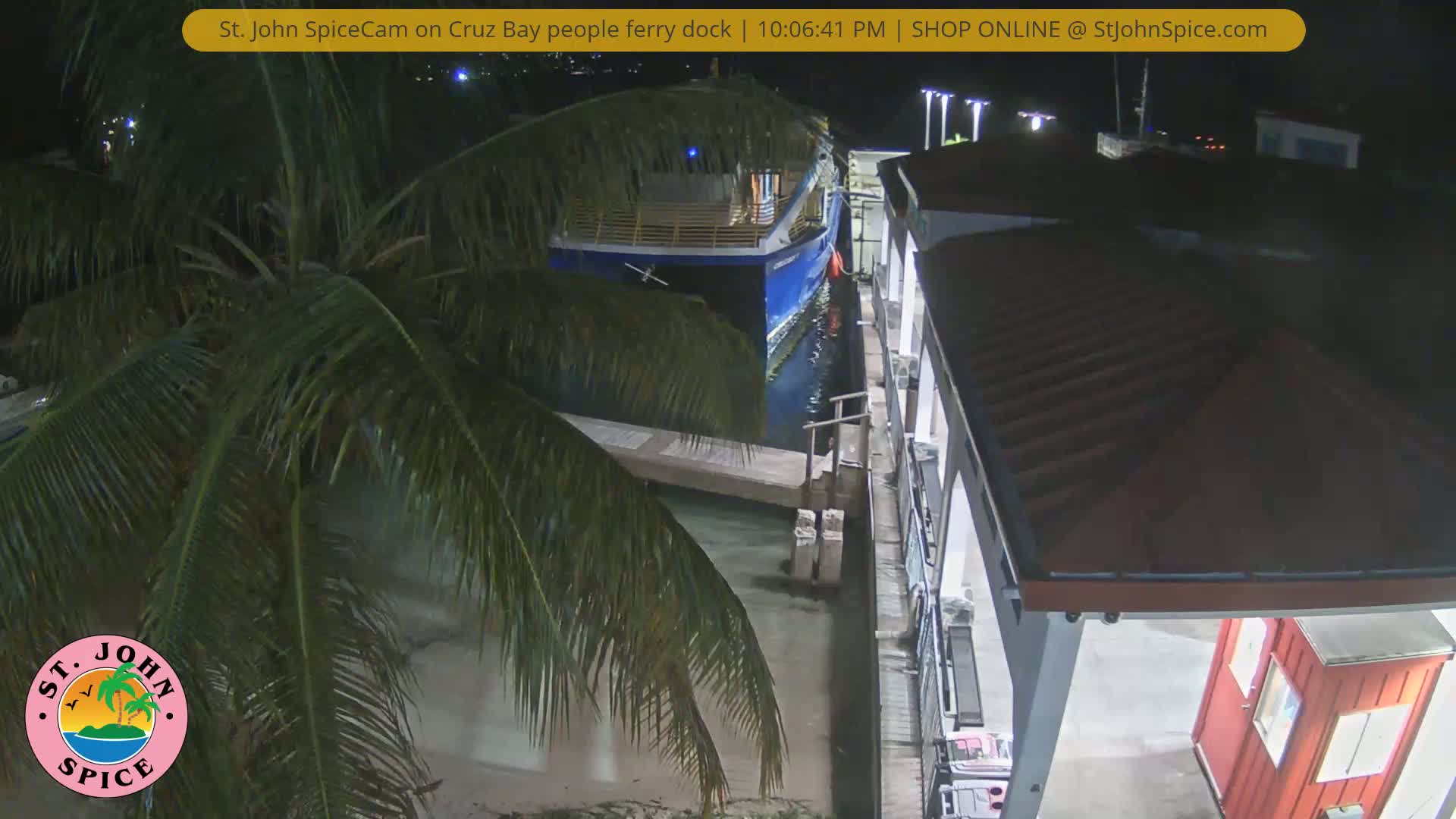 St. John Ferry Terminal from Cruz Bay Live Cam - Cruz Bay, St. John, United States Virgin Islands, USA