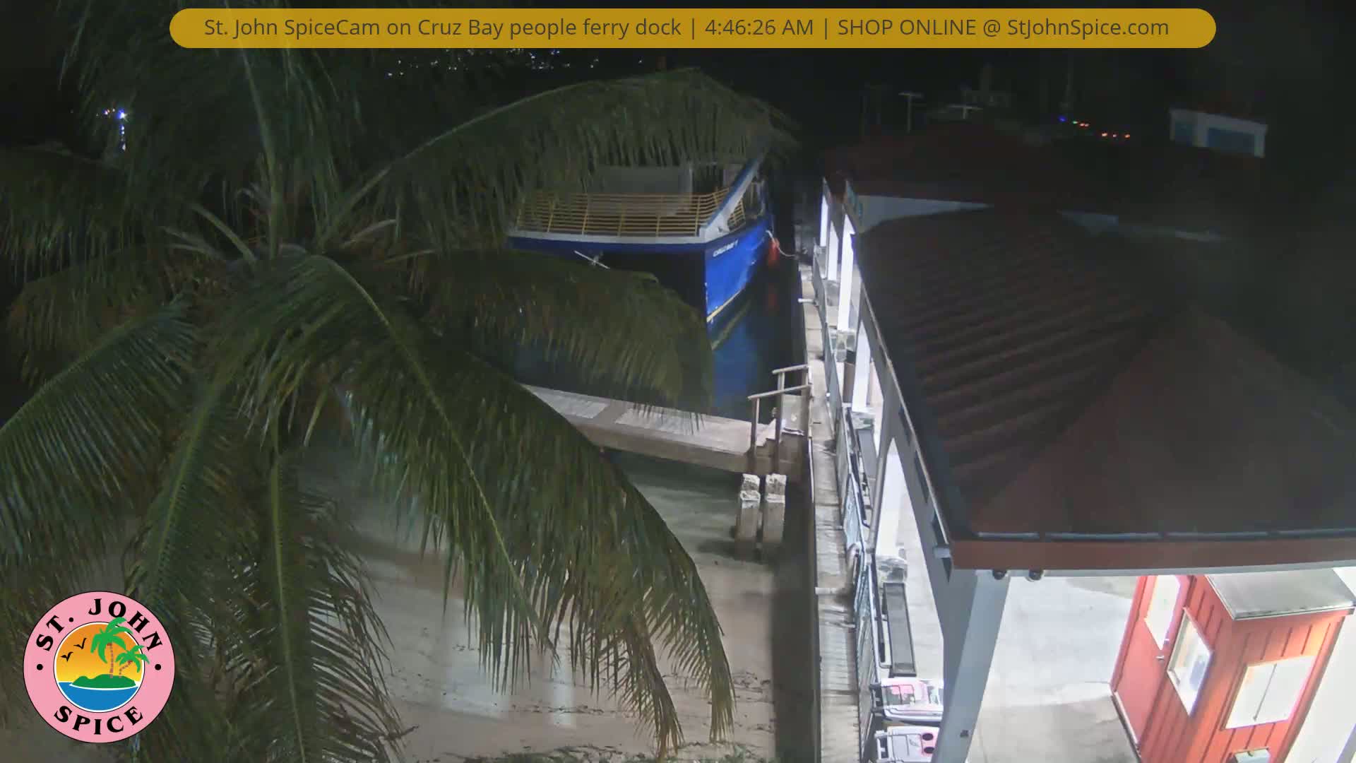 St. John Ferry Terminal from Cruz Bay Live Cam - Cruz Bay, St. John, United States Virgin Islands, USA