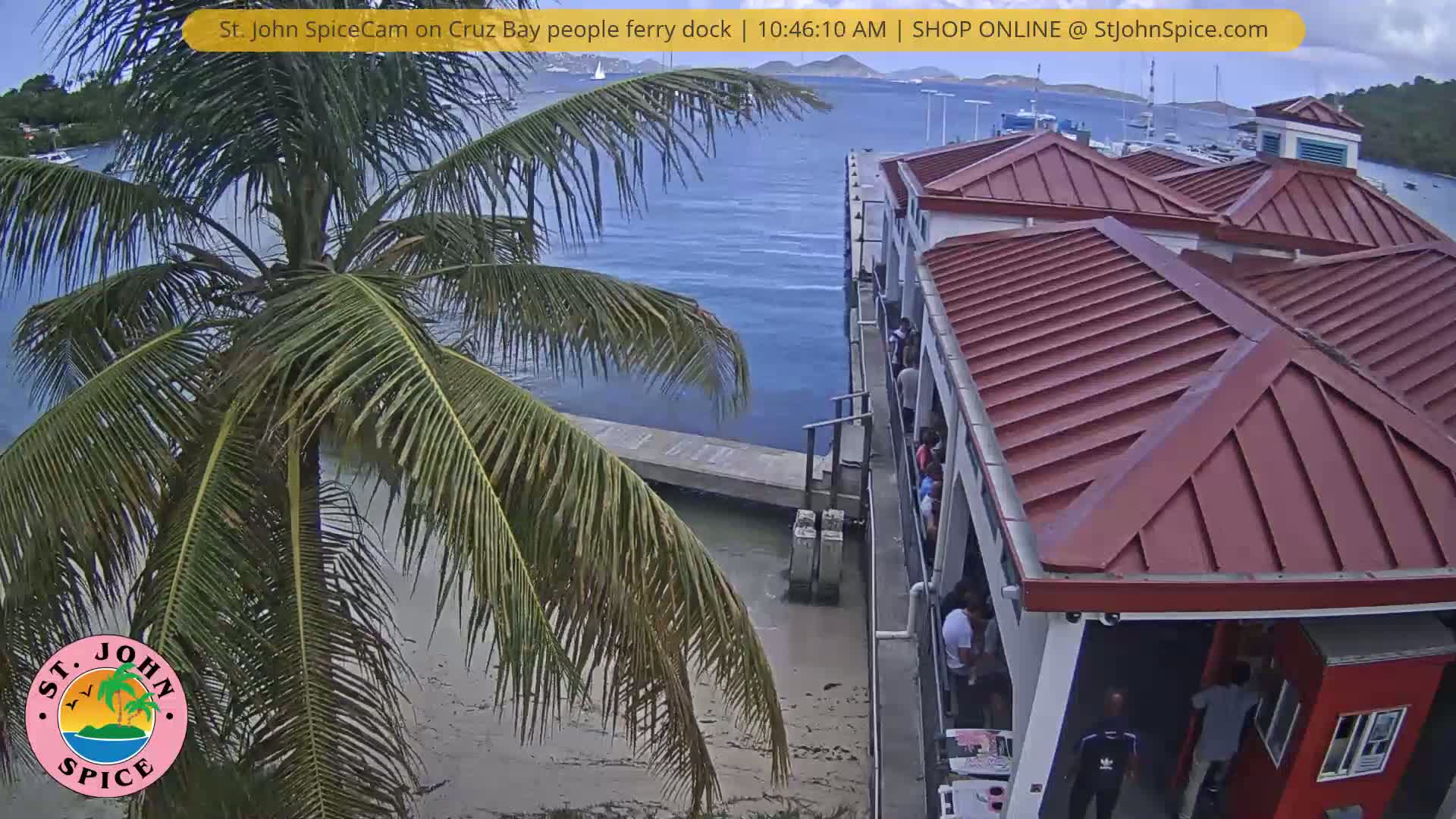 St. John Ferry Terminal from Cruz Bay Live Cam - Cruz Bay, St. John, United States Virgin Islands, USA